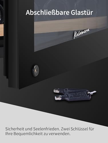 Kalamera Weinkühlschrank 2 Zonen für 73 Flaschen, Schwarz, 200 Liter, KRC-200BFG - Image 15