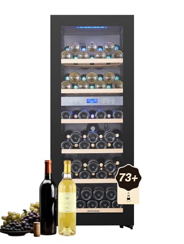 Kalamera Weinkühlschrank 2 Zonen für 73 Flaschen, Schwarz, 200 Liter, KRC-200BFG - Image 2