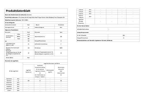 Kalamera Weinkühlschrank 2 Zonen für 73 Flaschen, Schwarz, 200 Liter, KRC-200BFG - Image 3