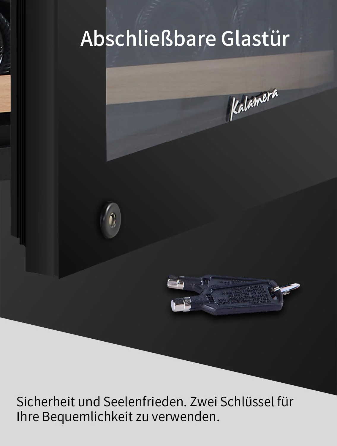 Kalamera Weinkühlschrank 2 Zonen für 73 Flaschen, Schwarz, 200 Liter, KRC-200BFG - Image 7