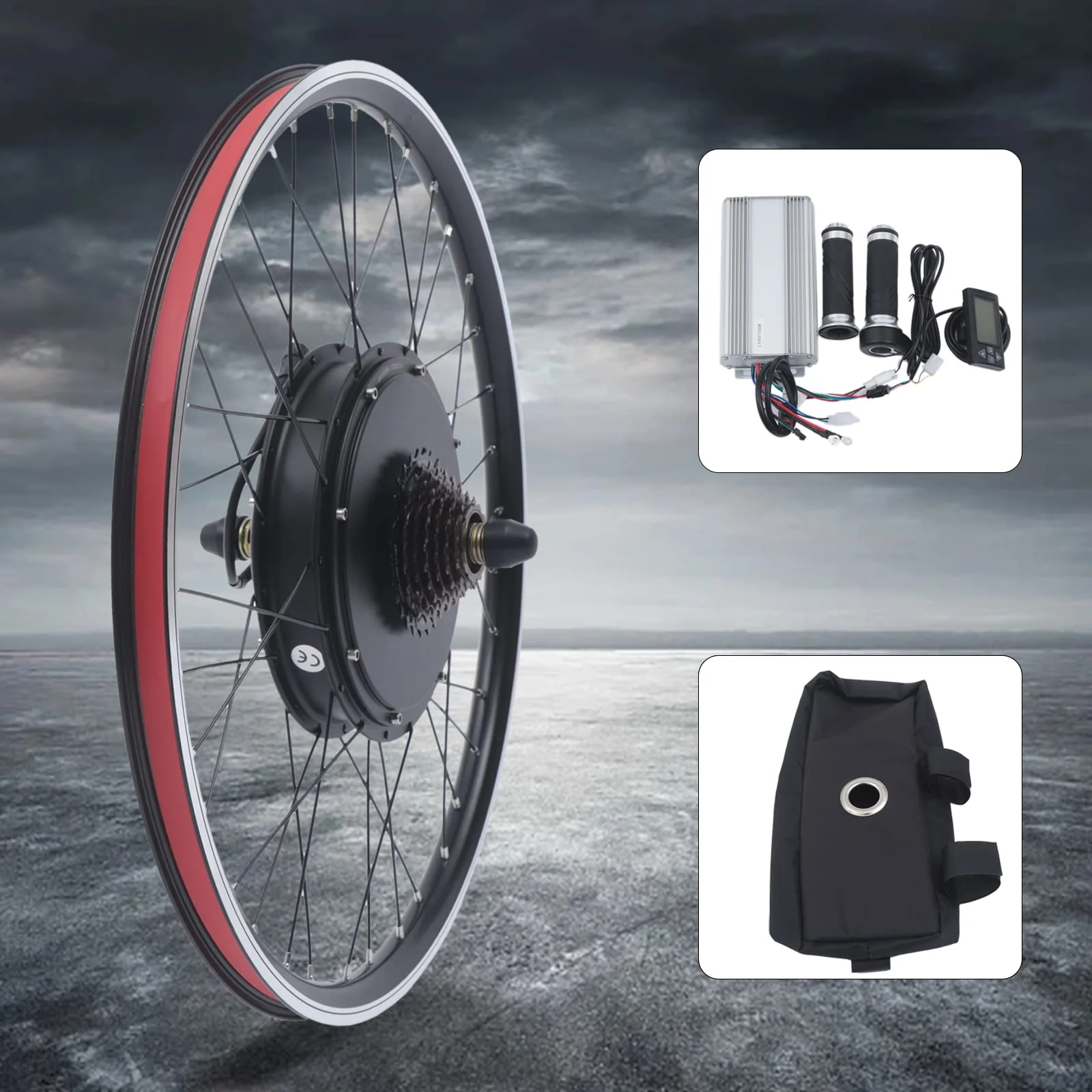 kangten Ebike Elektrofahrrad Conversion Kit 26" Hinterrad 1500W 48V Umbausatz LCD Hinterrad E-Bike für 26-Zoll-Fahrräder - Image 8