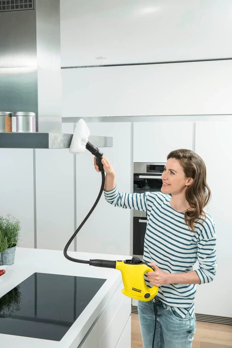 Kärcher Dampfreiniger SC 1 EasyFix, Dampfdruck: 3 bar, Aufheizzeit: 3 min., Leistung: 1.200 W, Flächenleistung: 20 m², Tank: 200 ml, mit Bodenreinigungsset EasyFix, Düsen und Mikrofaserbezug - Image 7