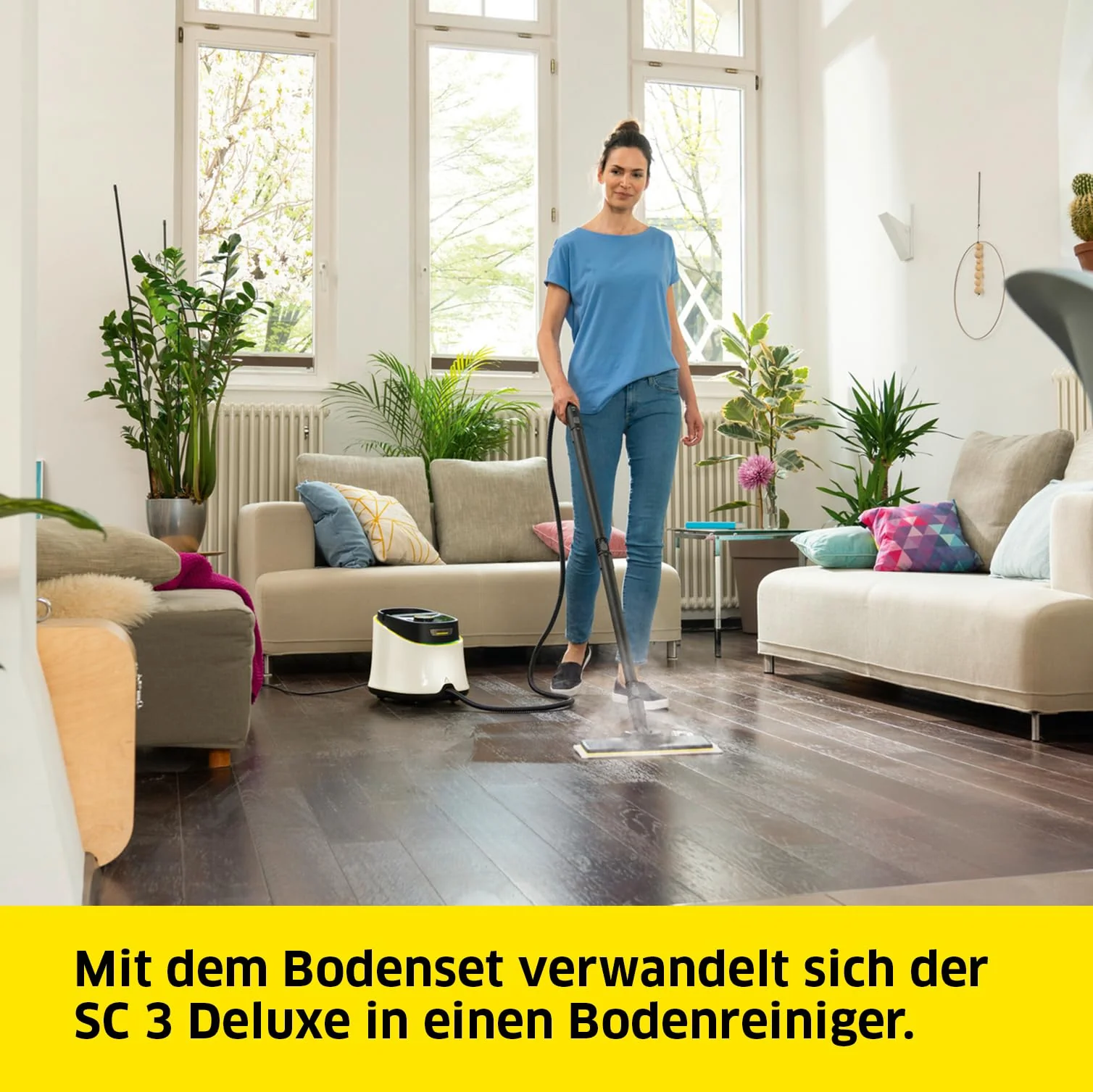 Kärcher Dampfreiniger SC 3 Deluxe, Dampfdruck: 3,5 bar, Aufheizzeit: 30 s, Leistung: 1.900 W, Flächenleistung: 75 m², Tank: 1 l, mit Bodenreinigungsset, Mikrofaser-Bezug, Düsen und Rundbürste - Image 5