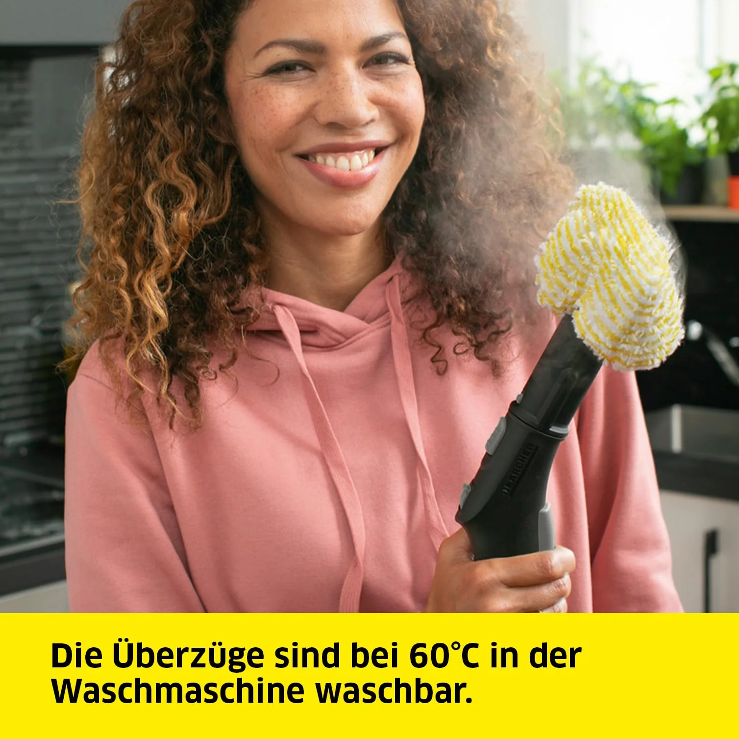 Kärcher Original Handdüse Überzugsset kompatibel mit Dampfreiniger Kärcher SC - Für Bad und Küche, geeignet für jede Art von Oberfläche, maschinenwaschbar, bunt, 2 Stück, Gelb - Image 2