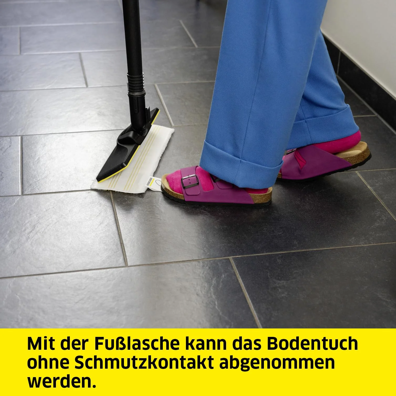 Kärcher Original Set Bodendüse und Mikrofasertuch Easyfix kompatibel mit Dampfreiniger Kärcher SC - Für Böden, geeignet für jede Art von Oberfläche, maschinenwaschbar, Weiß - Image 6