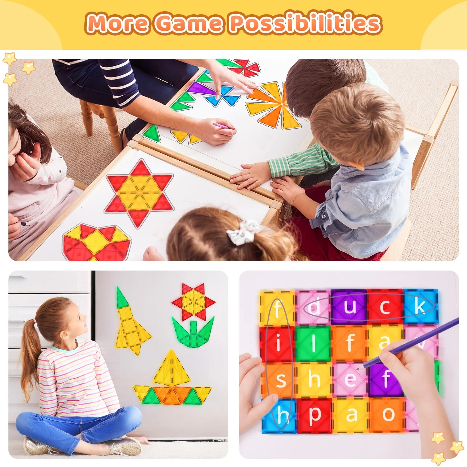 Katiago Magnetische Bausteine, 100PCS Magnetbausteine Set mit 2 Autos STEM Montessori Magnet Spielzeug Kinder für Geschenk ab 3 4 5 6 7 8 Jahre Bauklötze Kinderspielzeug - Image 4