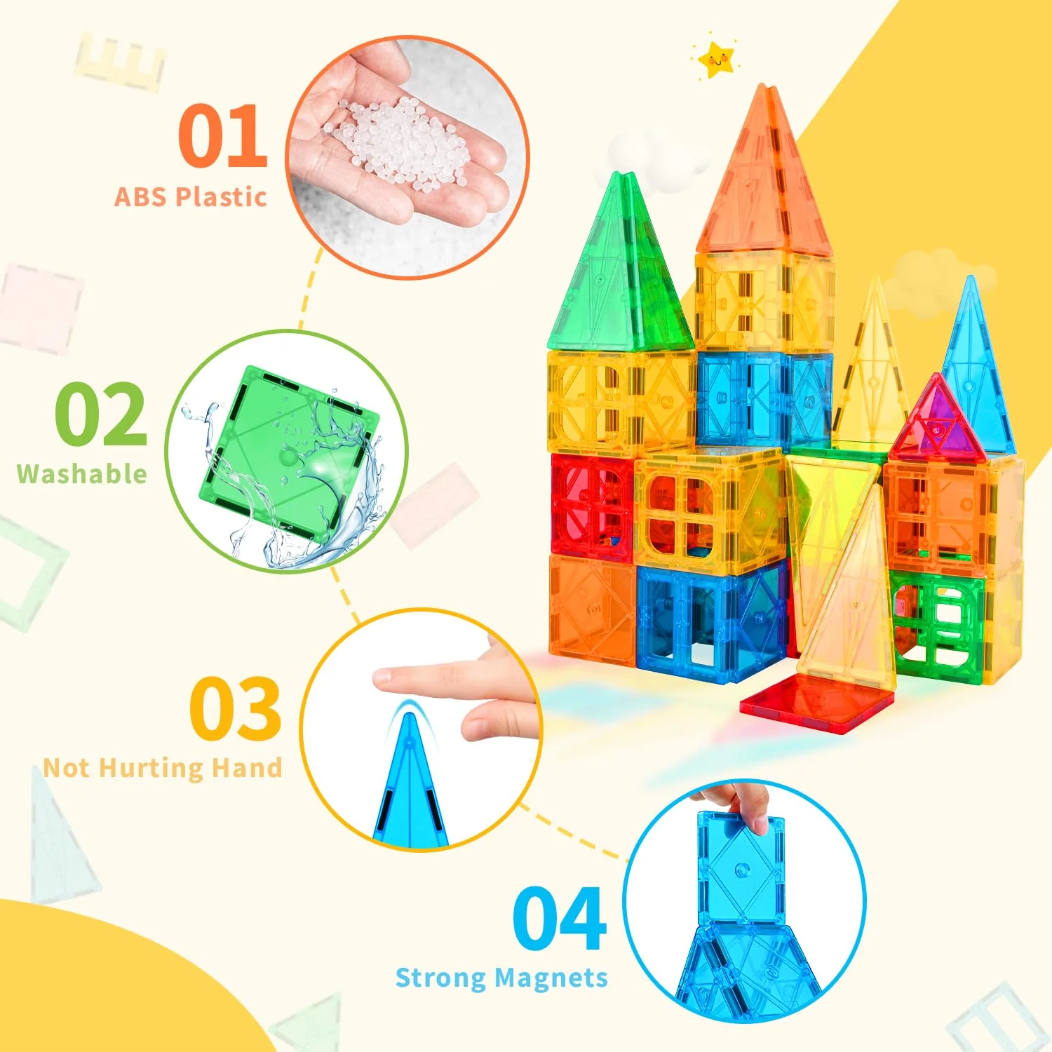 Katiago Magnetische Bausteine, 100PCS Magnetbausteine Set mit 2 Autos STEM Montessori Magnet Spielzeug Kinder für Geschenk ab 3 4 5 6 7 8 Jahre Bauklötze Kinderspielzeug - Image 6