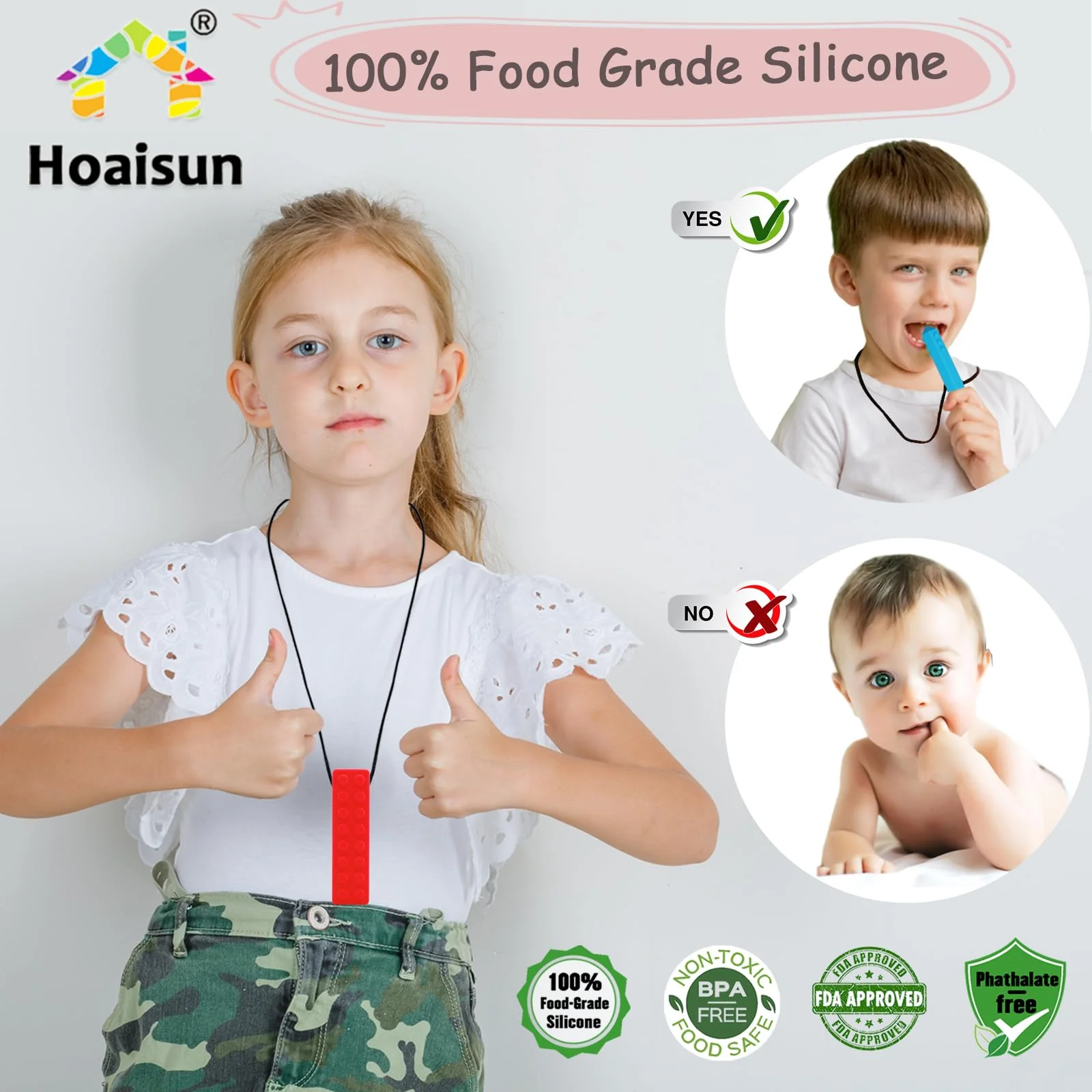 Kau-Halsketten für sensorische Kinder, 6 Stück, Kau-Halsketten für sensorische Jungen und Mädchen mit Autismus, ADHS, SPD, Kauen, Silikon-Zahnungshalskette, Kauspielzeug für Erwachsene, reduziert - Image 7
