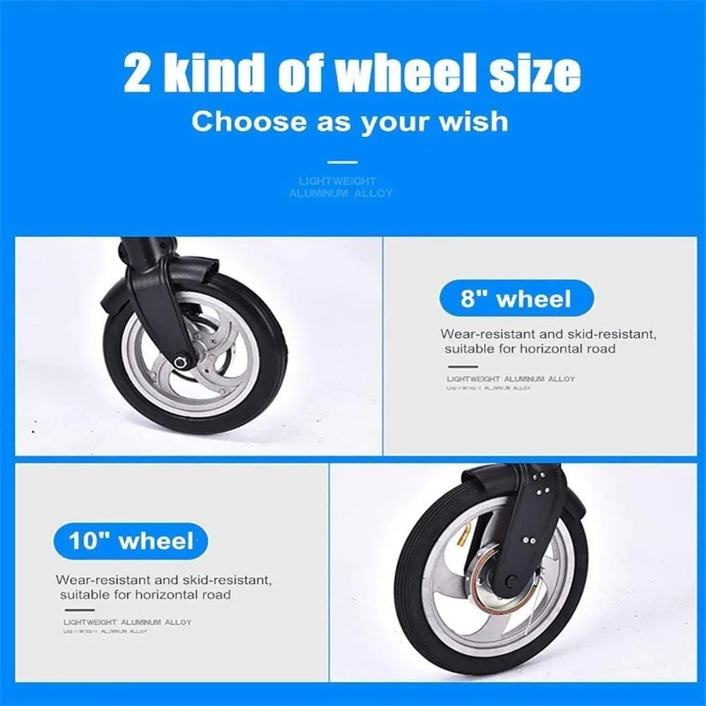 Kcolic 8 Zoll Mini Klappfahrrad Ultraleichtes tragbares Klappfahrrad für Erwachsene Studenten Klappbarer Fahrradträger für Outdoor-Sportarten Radfahren Reisen D,8inch - Image 3