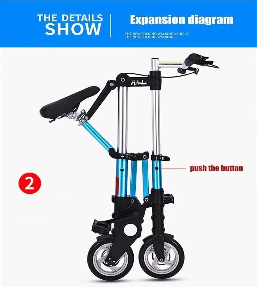 Kcolic Mini Citybike Mit Schnellklappsystem, 8 Zoll Aluminiumräder, Ultraleichtes Tragbares Mini Bike Für Erwachsene E,8in - Image 3