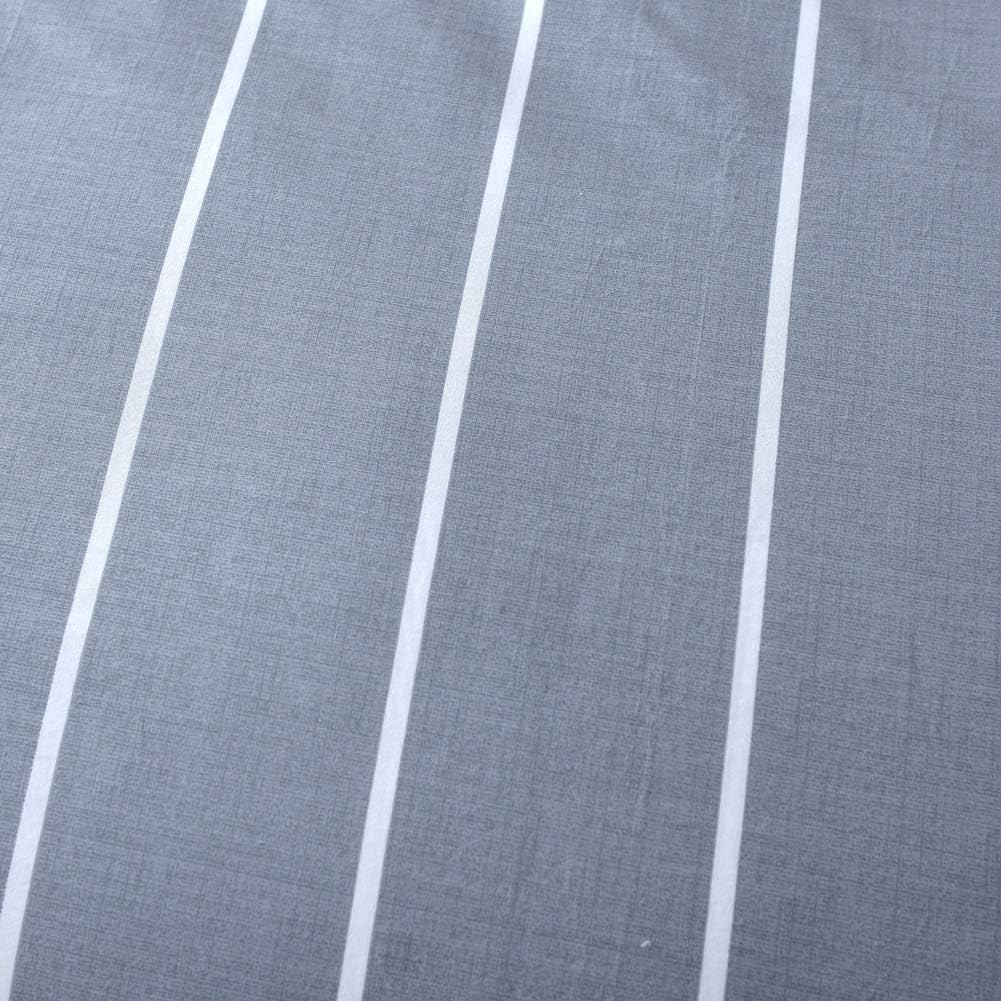 KEAYOO Bettwäsche Grau Weiß Gestreift 100% Baumwolle für Winter bis Sommer mit Reißverschluss 4 teilig (135 x 200 cm 4 Teilig) - Image 14