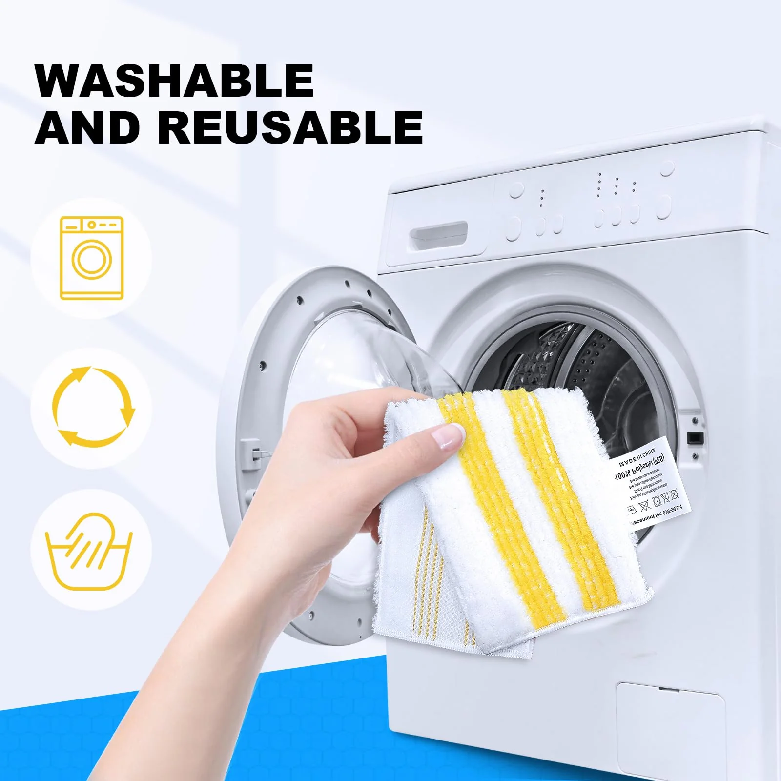 KEEPOW 5-er Set Mikrofaser-Tuchset Kompatibel für Kärcher Dampfreiniger Universal Bodentuchset EasyFix SC 2, SC 3, SC 4, SC 5 Bodendüse,neuer Stil - Image 4