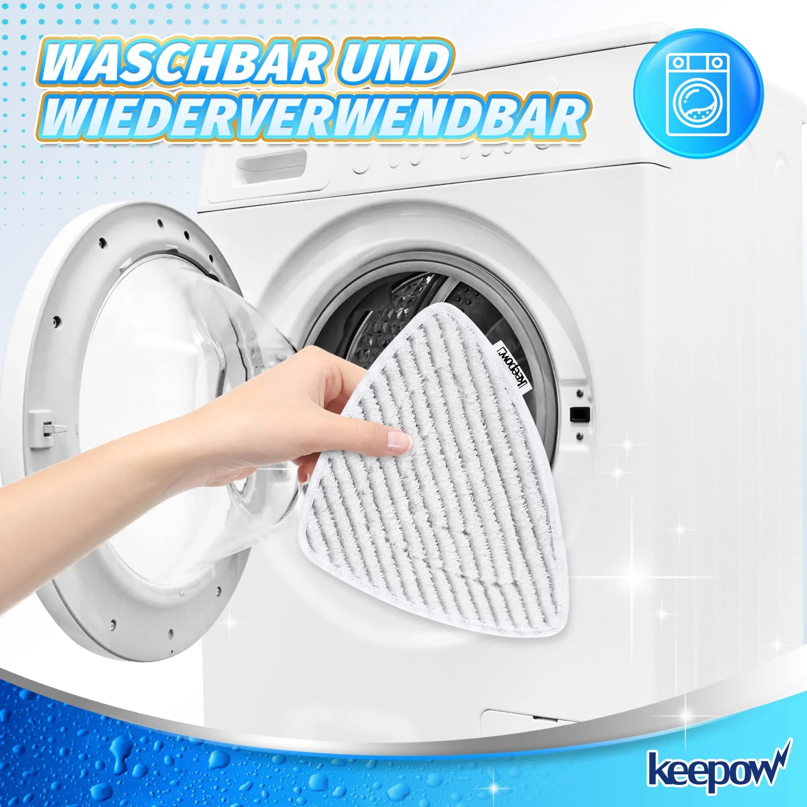 KEEPOW 8 für Vileda Dampfreiniger Ersatzbezüge, Steam Ersatzbezug Kompatibel mit Vileda Steam Dampfreiniger und Kompatibel mit Vileda Steam PLUS Dampfreiniger, Upgrade-Material (4 Grau + 4 Weiß) - Image 3