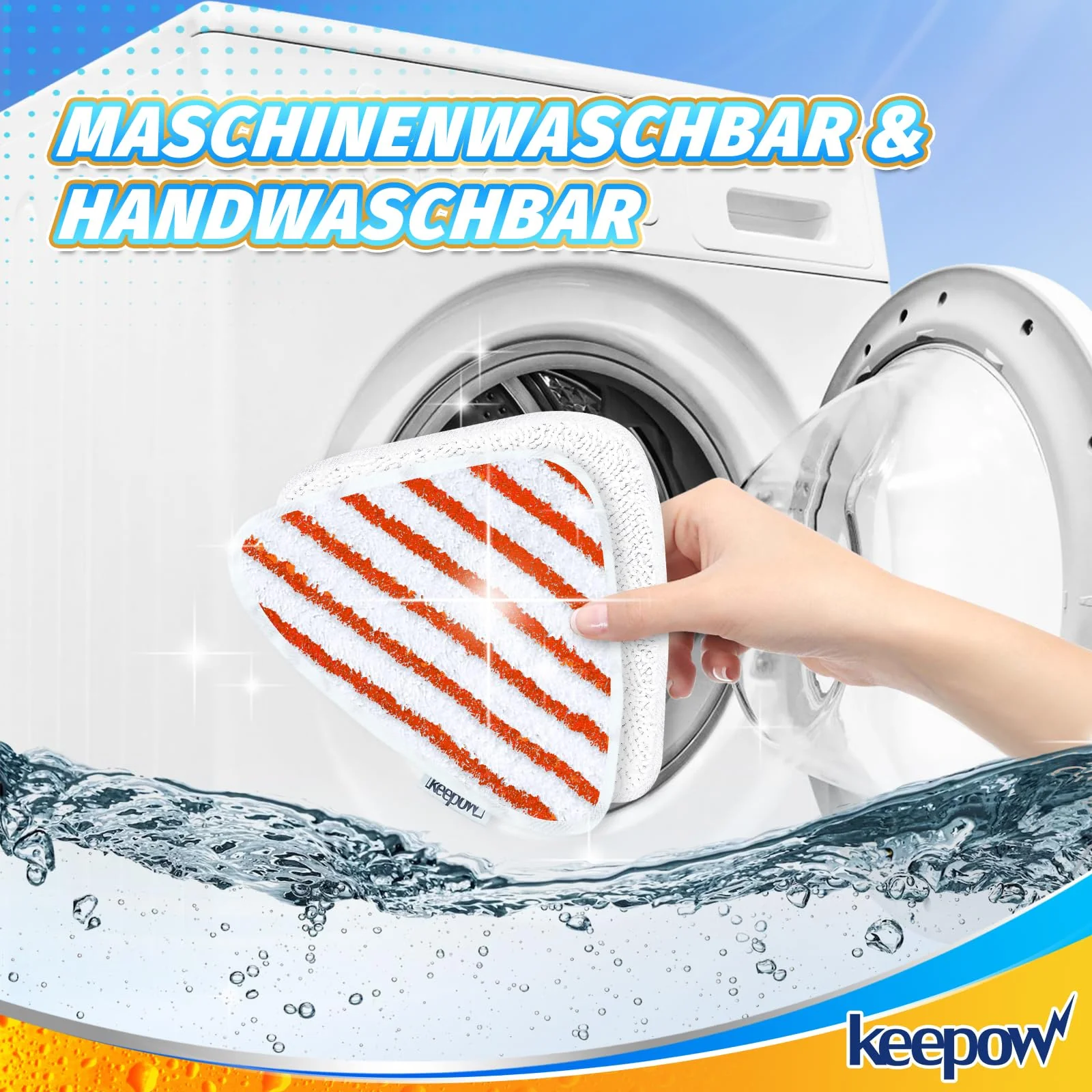 KEEPOW 8 Stück Dampfreiniger Ersatzbezug für Vileda Steam Dampfreiniger, Dampfreiniger Ersatzbezüge für Vileda Steam Plus Dampfreiniger, 4 Rot und 4 Weiß - Image 3