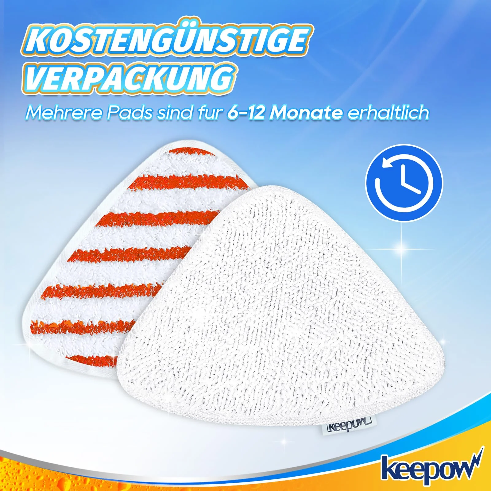 KEEPOW 8 Stück Dampfreiniger Ersatzbezug für Vileda Steam Dampfreiniger, Dampfreiniger Ersatzbezüge für Vileda Steam Plus Dampfreiniger, 4 Rot und 4 Weiß - Image 7