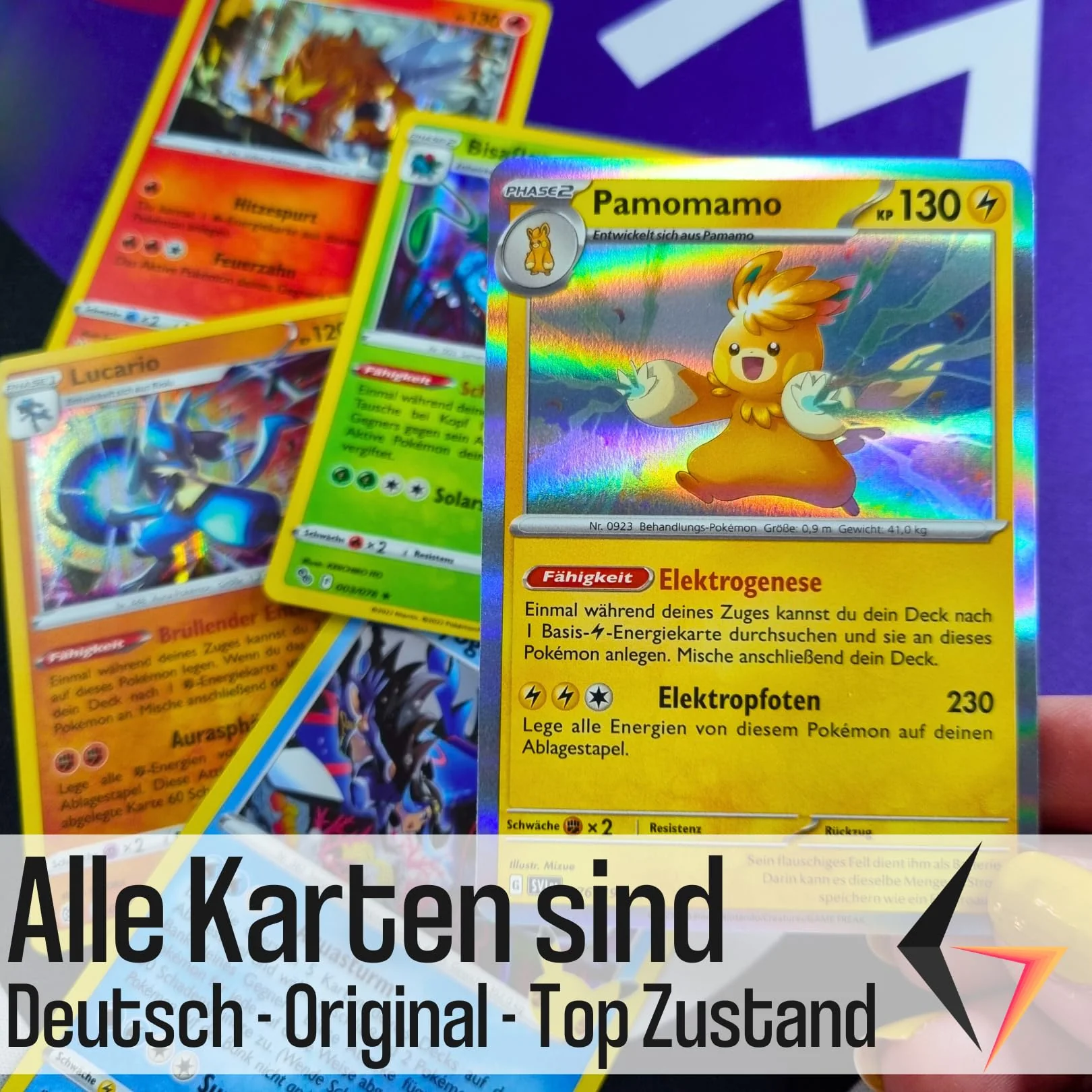 KEEPSEVEN® 50 original Pokemon-Karten auf Deutsch, garantiert 5 Glitzer, individuell zusammengestelltes Kartenset, kompatibel mit Pokemonkarten - Image 2