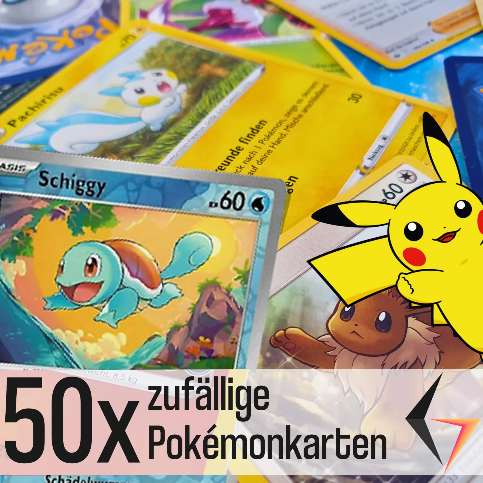 KEEPSEVEN® 50 original Pokemon-Karten auf Deutsch, garantiert 5 Glitzer, individuell zusammengestelltes Kartenset, kompatibel mit Pokemonkarten - Image 5