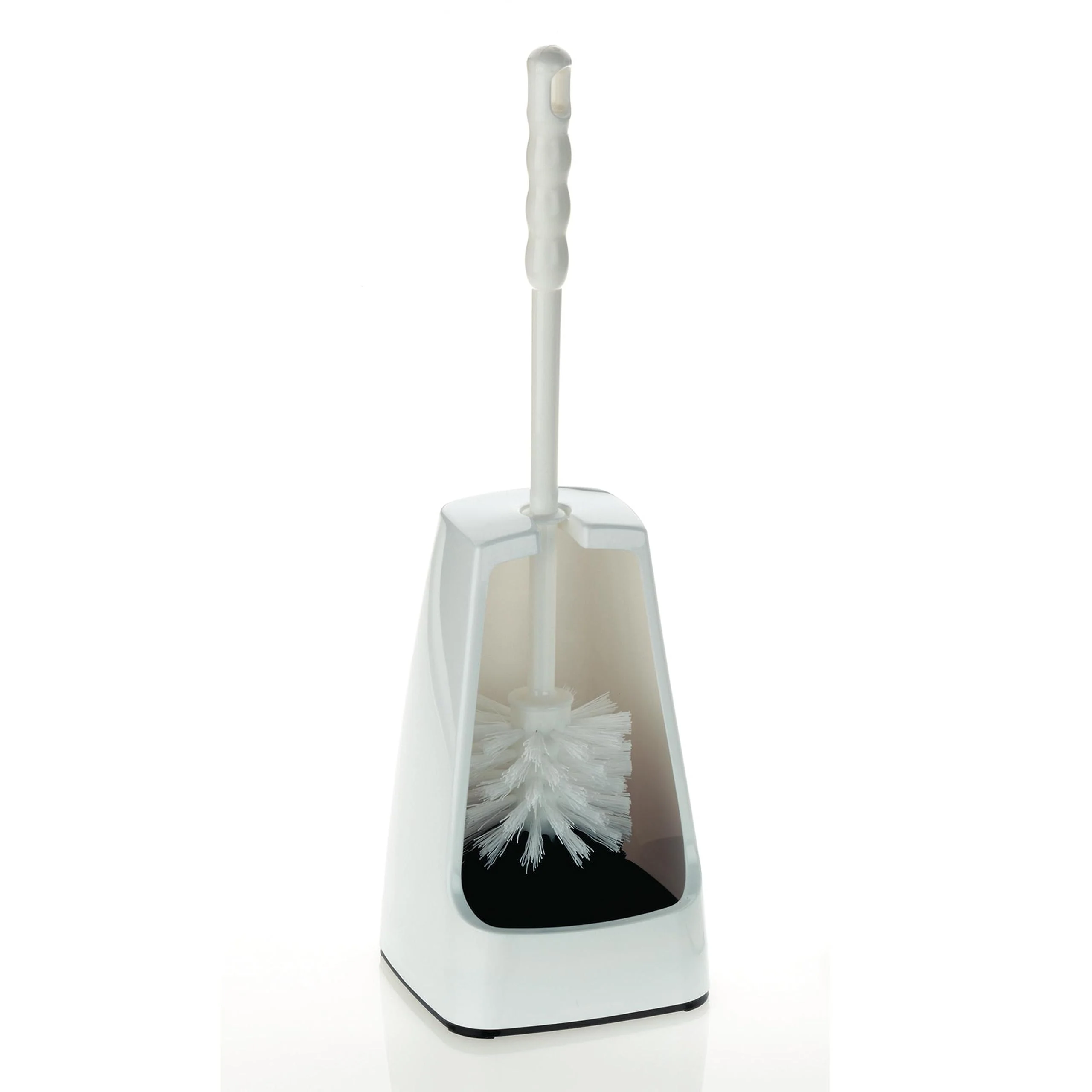 Kela Klobürste mit Behälter halbseitig geöffnet, Toilettenbürste, WC Bürstengarnitur Levin, Kunststoff, weiß, 38 cm - Image 2