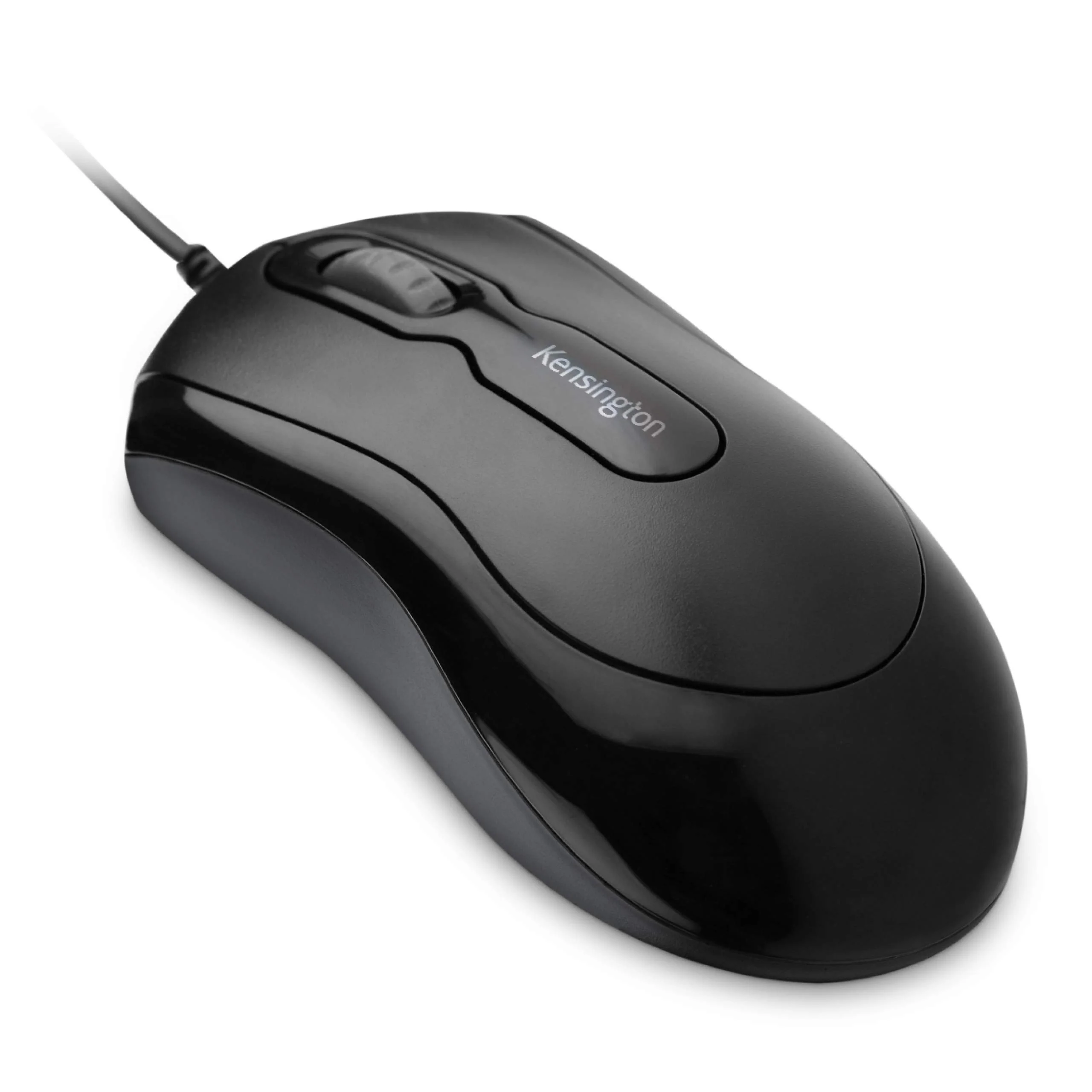 Kensington Kabelgebundene USB 3.0 Maus, Mouse-in-a-Box, optische USB Desktop Maus mit Kabel, Computermaus mit beidhändigem Design und Scrollrad, Ideal fürs Home Office, Schwarz, K72356EU