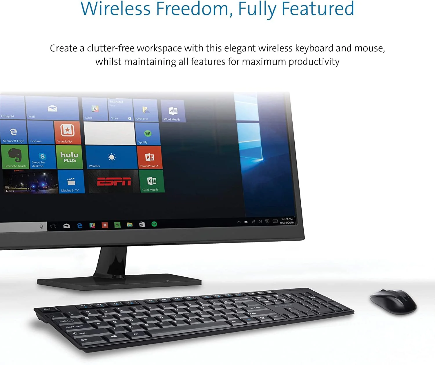 Kensington Pro Fit® Wireless Desktop Set (DE), QWERTZ-Version, ideal fürs Home Office, schwarz, K75230DE - Image 2