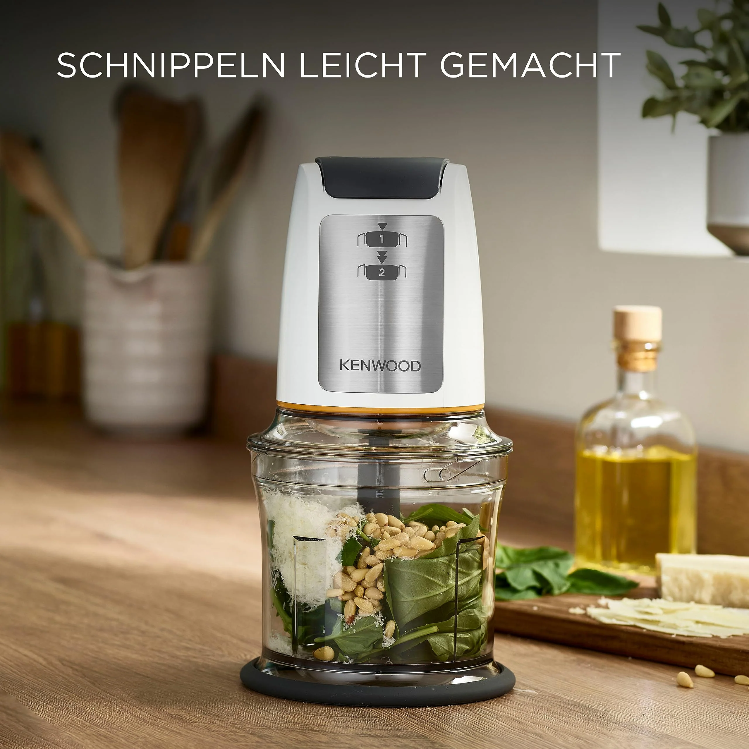 Kenwood Easy Chop CHP61.100WH Zerkleinerer, elektrischer Mini Universalzerkleinerer mit 2 Geschwindigkeitsstufen, 0,5 l Arbeitsbehälter, 500 Watt, Weiß - Image 3