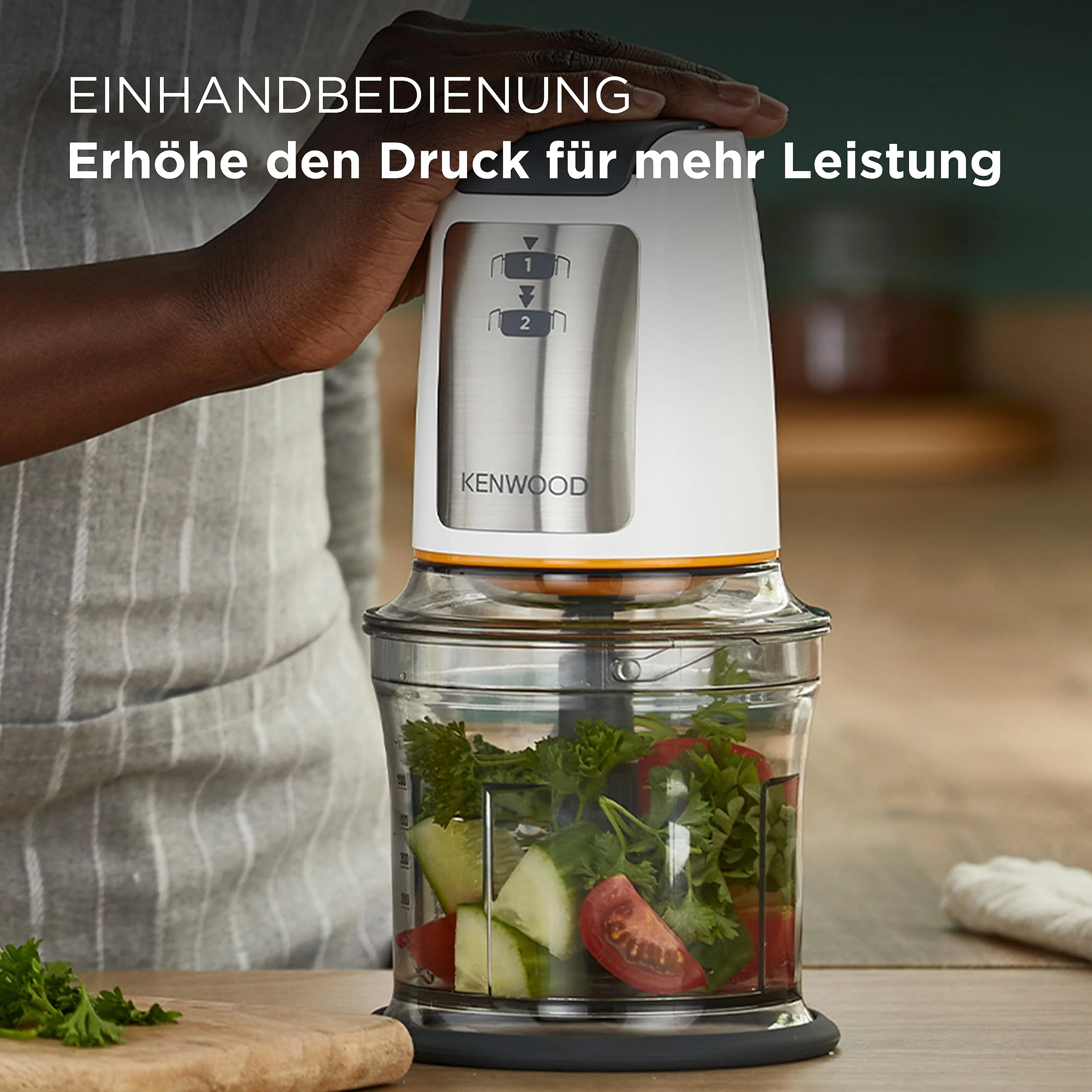 Kenwood Easy Chop CHP61.100WH Zerkleinerer, elektrischer Mini Universalzerkleinerer mit 2 Geschwindigkeitsstufen, 0,5 l Arbeitsbehälter, 500 Watt, Weiß - Image 7