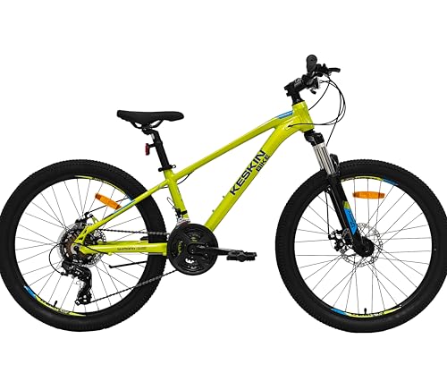 Keskin HT MTB1 24" Kinder Mountainbike – 21-Gang, 2.35" Luftreifen, Scheibenbremsen, Aluminiumrahmen, Neongrün - Image 6