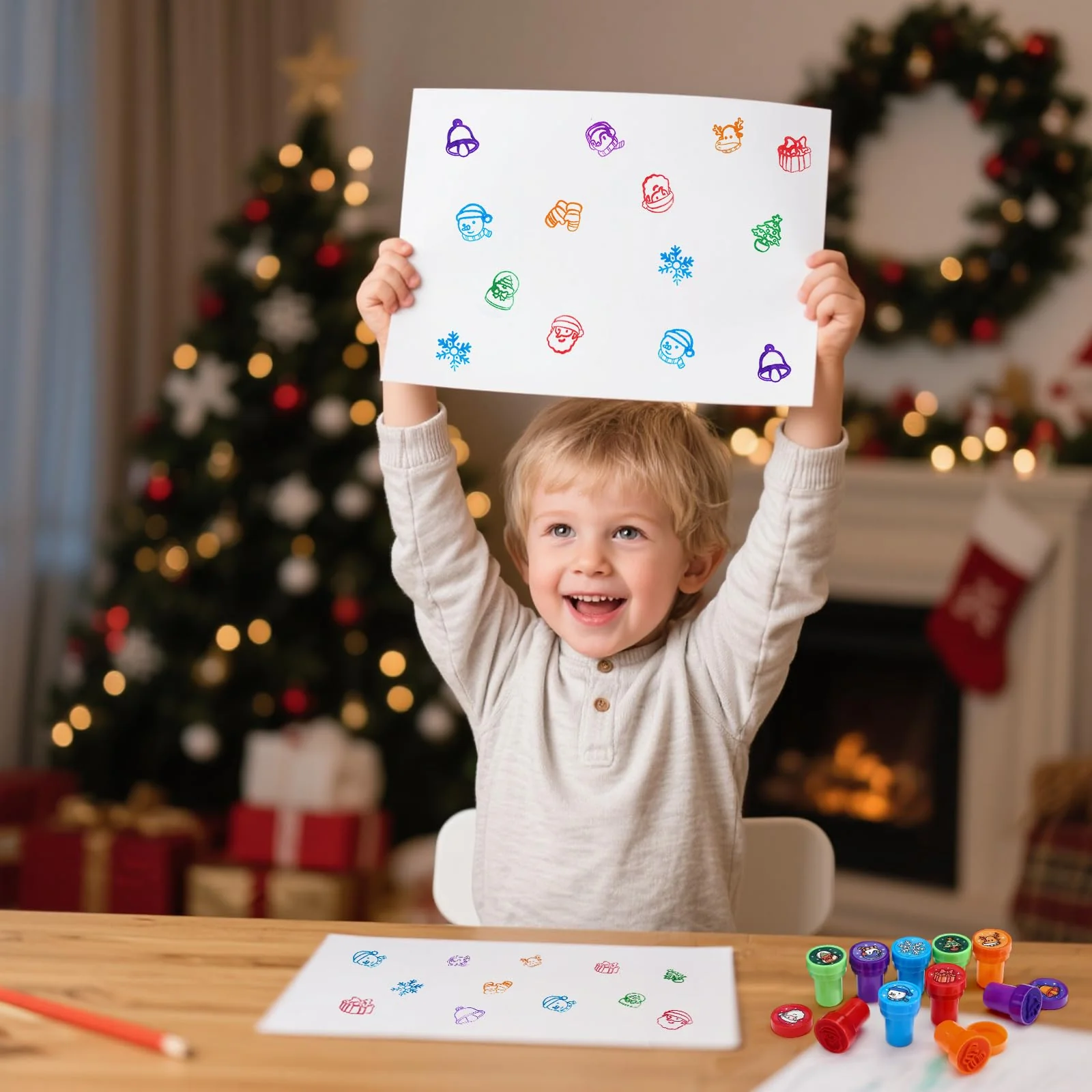 Kesote Stempel Kinder 10 Stempel Weihnachten Stempelset Mitgebsel Party Deko Geschenk Set für Adventskalender Füllung - Image 4