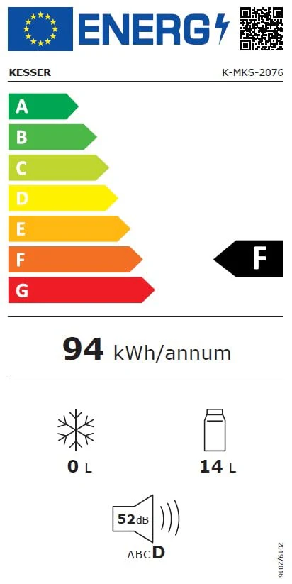 KESSER® Minikühlschrank mit Schloss, Minibar 40 Liter Nutzinhalt, Leise 22db, Abschließbar, Schlafzimmer, Wechselbarer Türanschlag, ca. 4°-16°C Höhe 57cm, Innenbeleuchtung Tisch-Kühlschrank Schwarz - Image 3