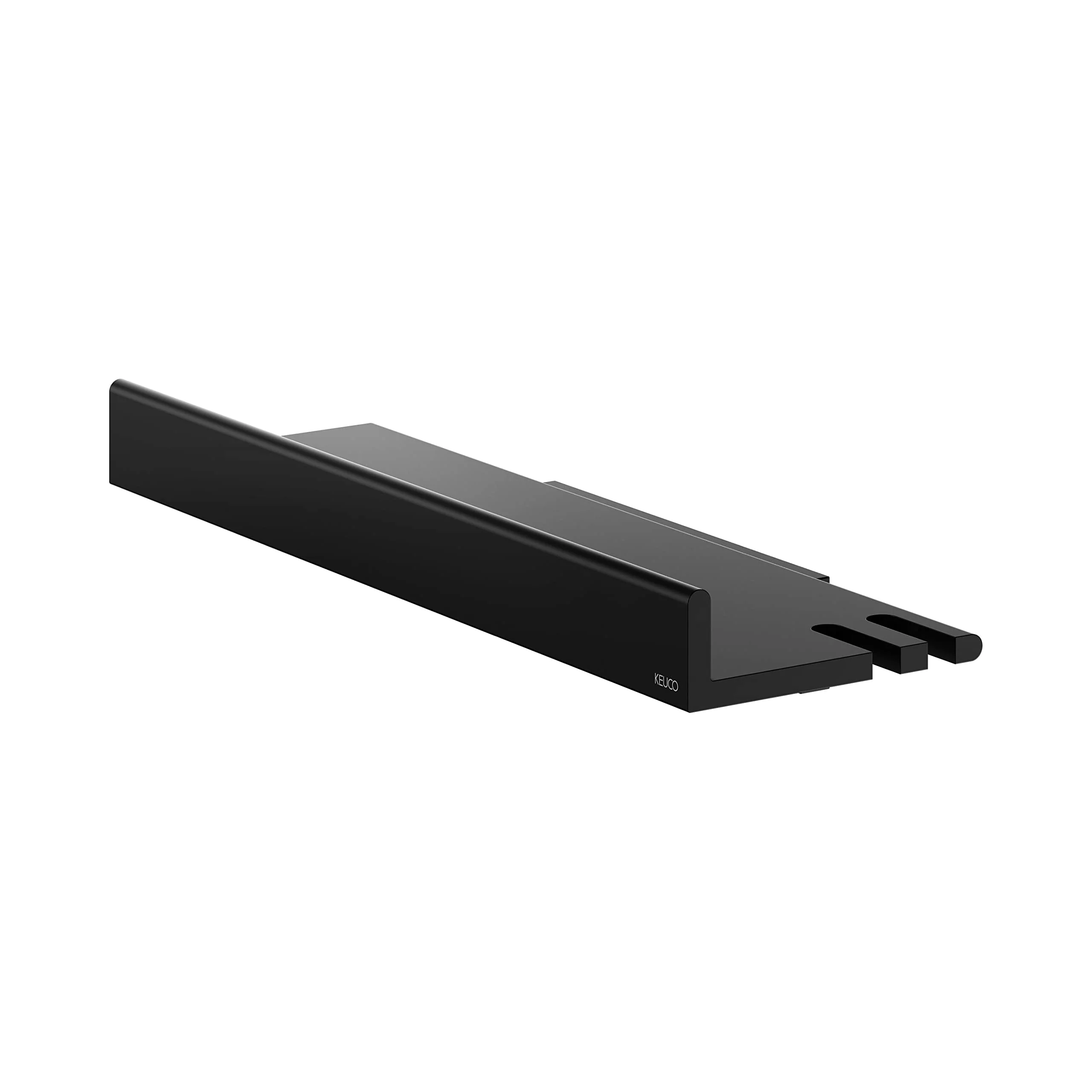 KEUCO Duschablage aus Aluminium, schwarz, Abnehmbarer Korb, mit Ablaufschlitzen, 35x6,6x11,6cm, Wandmontage, Reva Black Selection… - Image 2