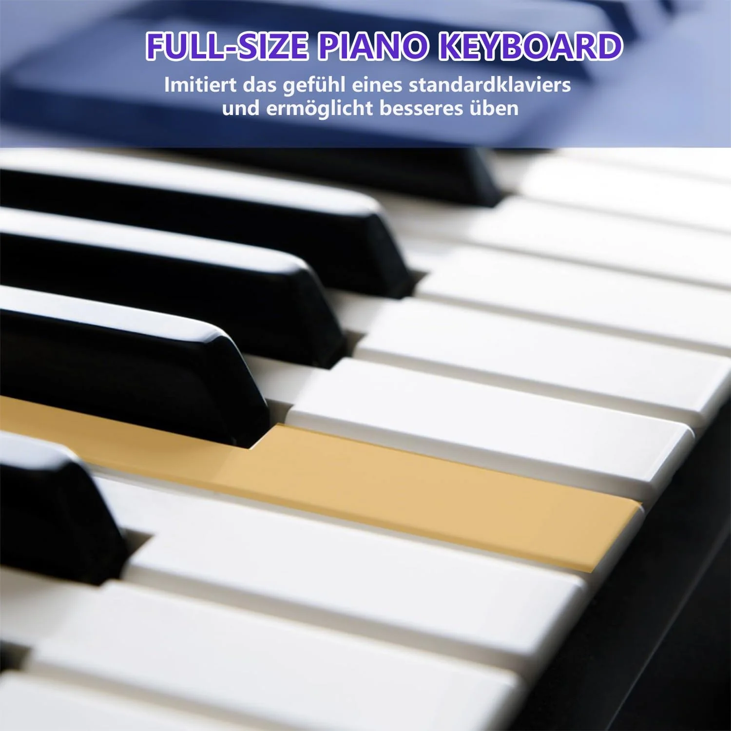 Keyboard Piano für Kinder Einsteiger, 61 Key Keyboard mit LED-Bildschirm Keyboardständer, Klavierbank, Mikrofon, Kopfhörer, Notenablage, Lehrmodi, E-Piano Geschenk für Kinder ab 7 Jahre (Schwarz) - Image 6
