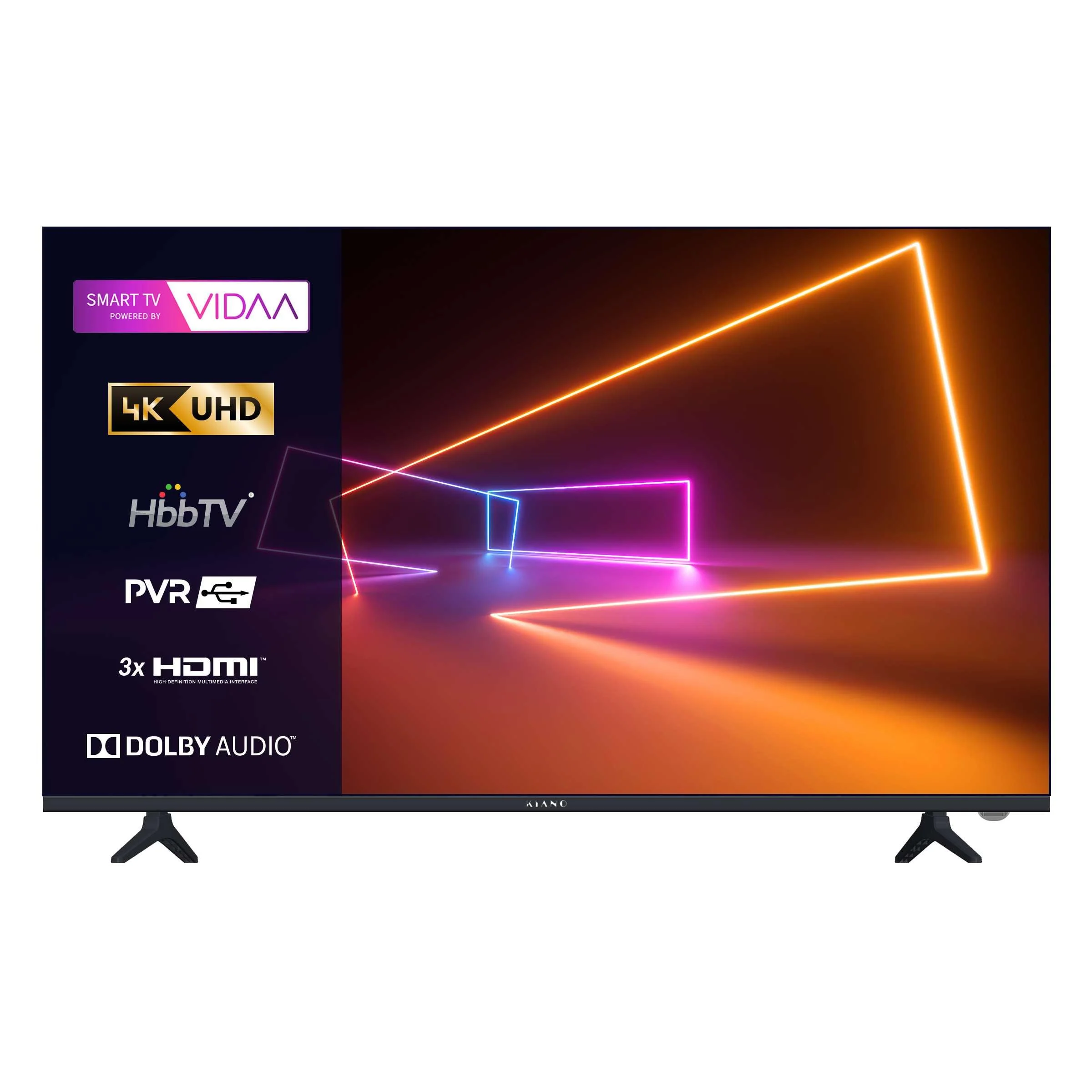 Kiano Elegance 32 Zoll Smart TV – HD Ready LED Fernseher mit Triple Tuner (DVB-T2/S2/C), VIDAA OS, WLAN, USB-PVR, 3× HDMI, randloses Design - Image 6