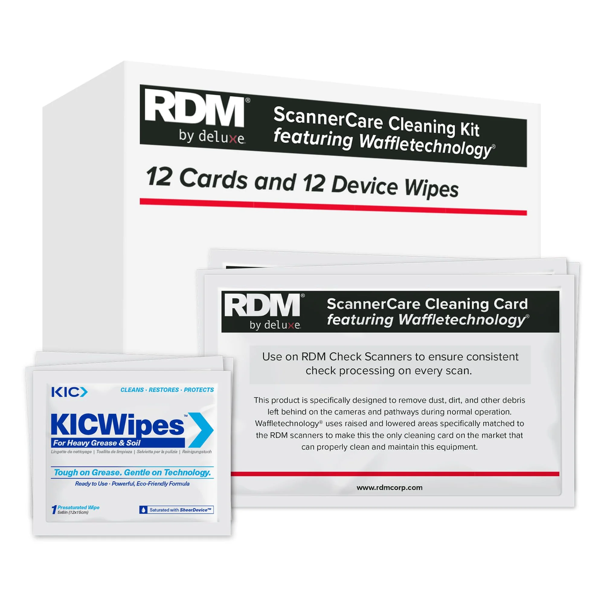 KICTeam ScannerCare Reinigungsset für RDM Check Scanner Maschinen (12 Karten & 12 Tücher) – RDM getestet & genehmigt