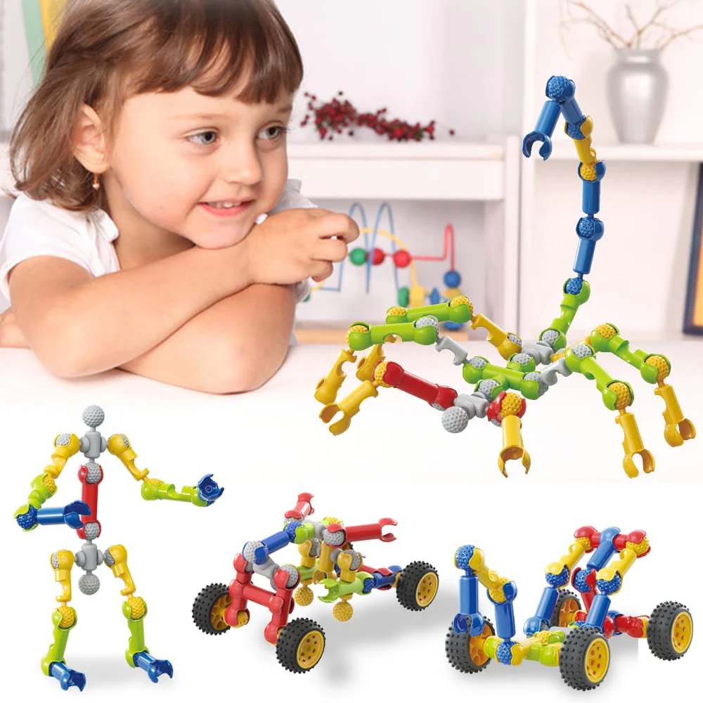 Kinder Bauen MINT-Spielzeug, 125-teiliges Baustein-Set, Erzieherische und Kreative Bausteine für Jungen und Mädchen im Alter von 3 4 5 6 7 8 9 10 Jahren, Geschenk Konstruktionsspielzeug für Kinder - Image 2