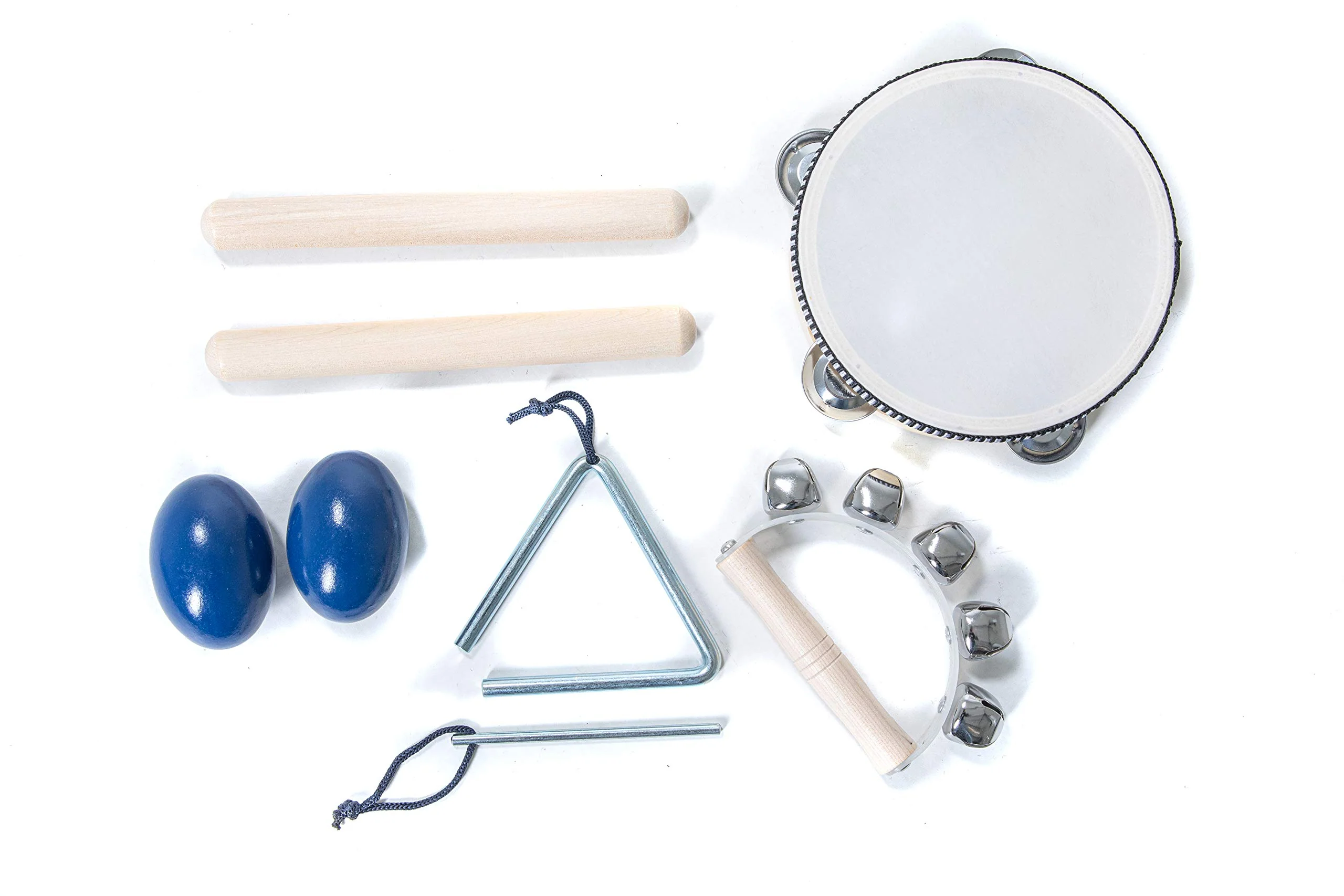 Kinder-Percussion-Set, Kinder Instrumente, 8-teilg aus Holz bestehend aus Tambourin, Triangel, Egg-Shaker u.a. - für die musikalische Früherziehung/Orff-Instrumente - Image 7