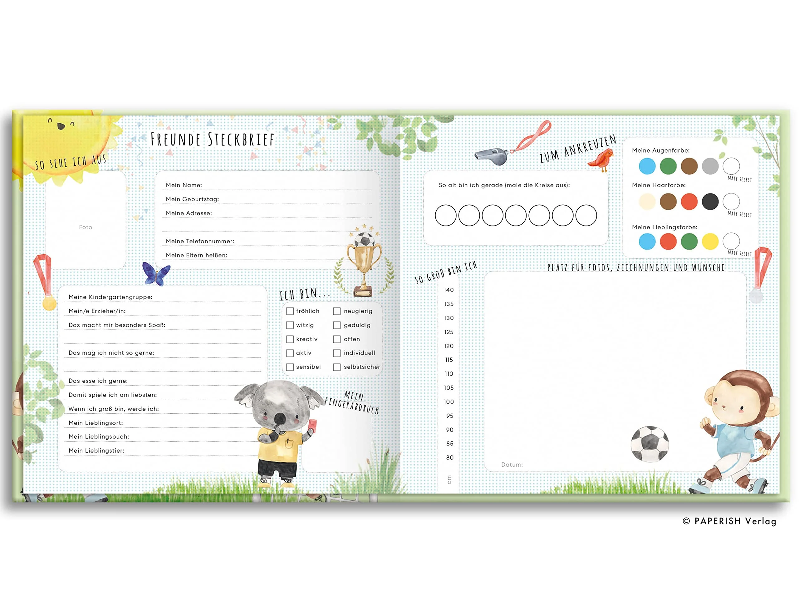 Kindergartenfreunde - Fußball: ein Album für meine ersten Freunde (Freundebuch Kindergarten 3 Jahre) PAPERISH® - Image 4