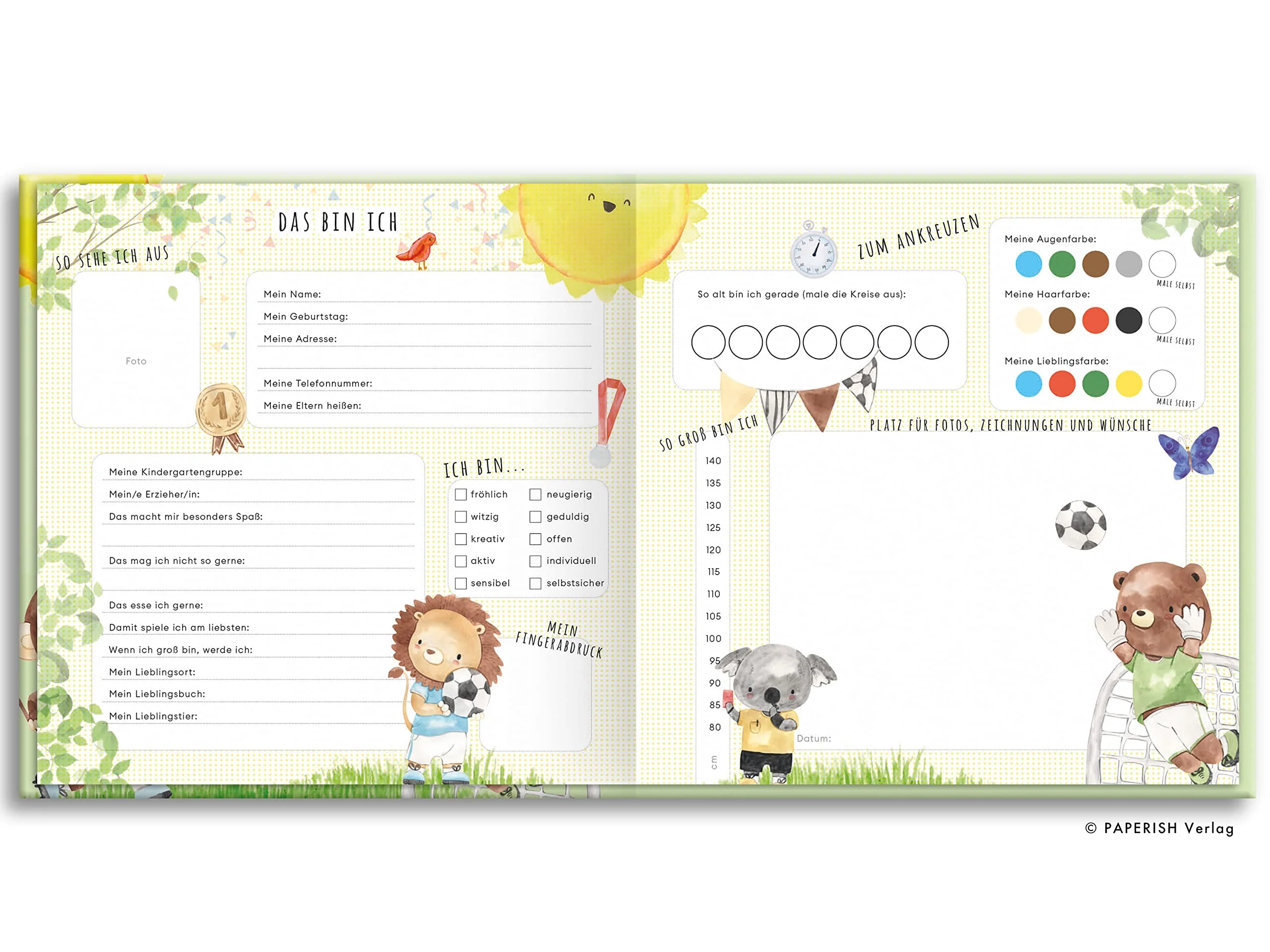 Kindergartenfreunde - Fußball: ein Album für meine ersten Freunde (Freundebuch Kindergarten 3 Jahre) PAPERISH® - Image 5