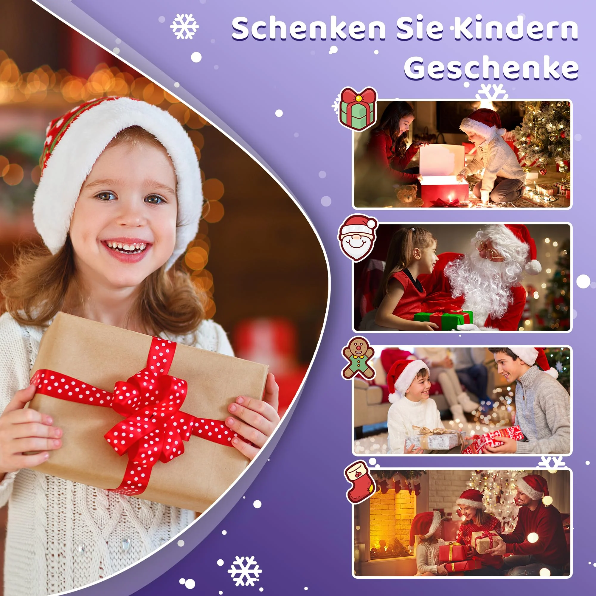 Kinderkamera Sofortbildkamera, Kinder Kamera mit 32GB Karte & 4 Bände Druckpapier, 48MP Sofortbildkamera Kinder mit 1080P Digitalkamera für Kinder, Geschenke für Mädchen und Jungen von 3 bis 12 Jahre - Image 2