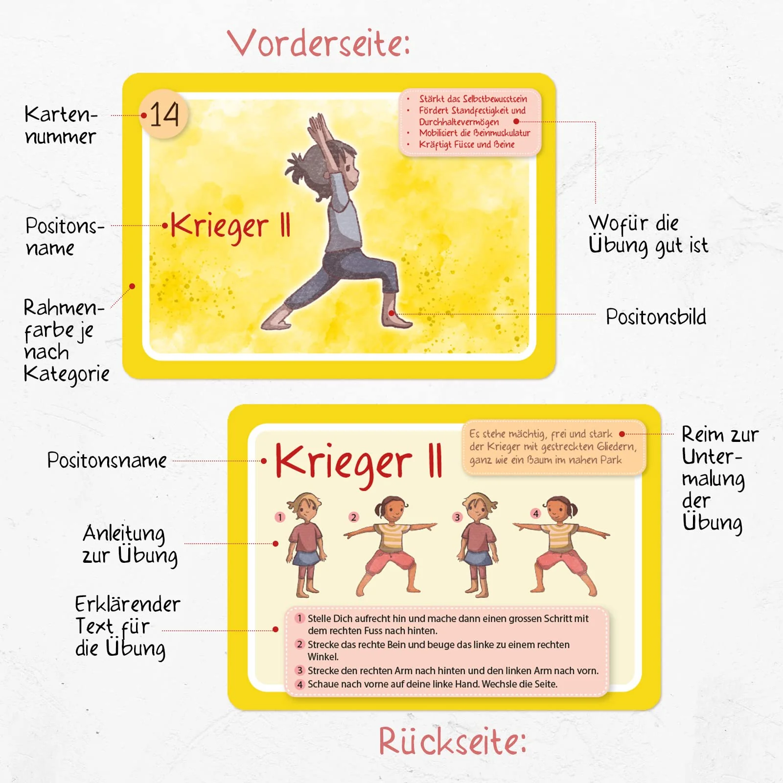 Kinderyoga Bildkarten, 39 Yogakarten mit Bildern und Reimen, Yoga Karten für Kinder, Yoga Übungen anschaulich erklärt - Image 4