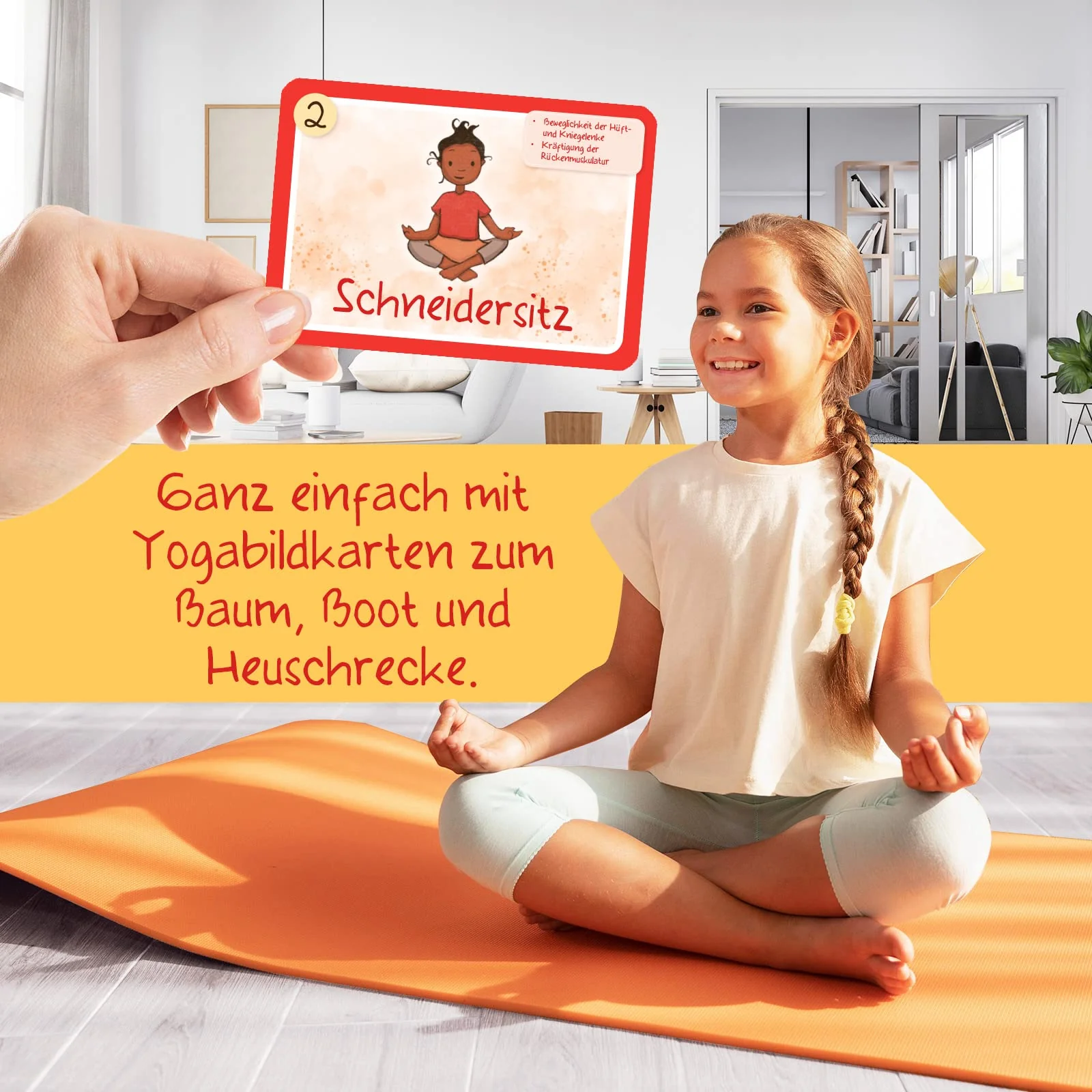 Kinderyoga Bildkarten, 39 Yogakarten mit Bildern und Reimen, Yoga Karten für Kinder, Yoga Übungen anschaulich erklärt - Image 5