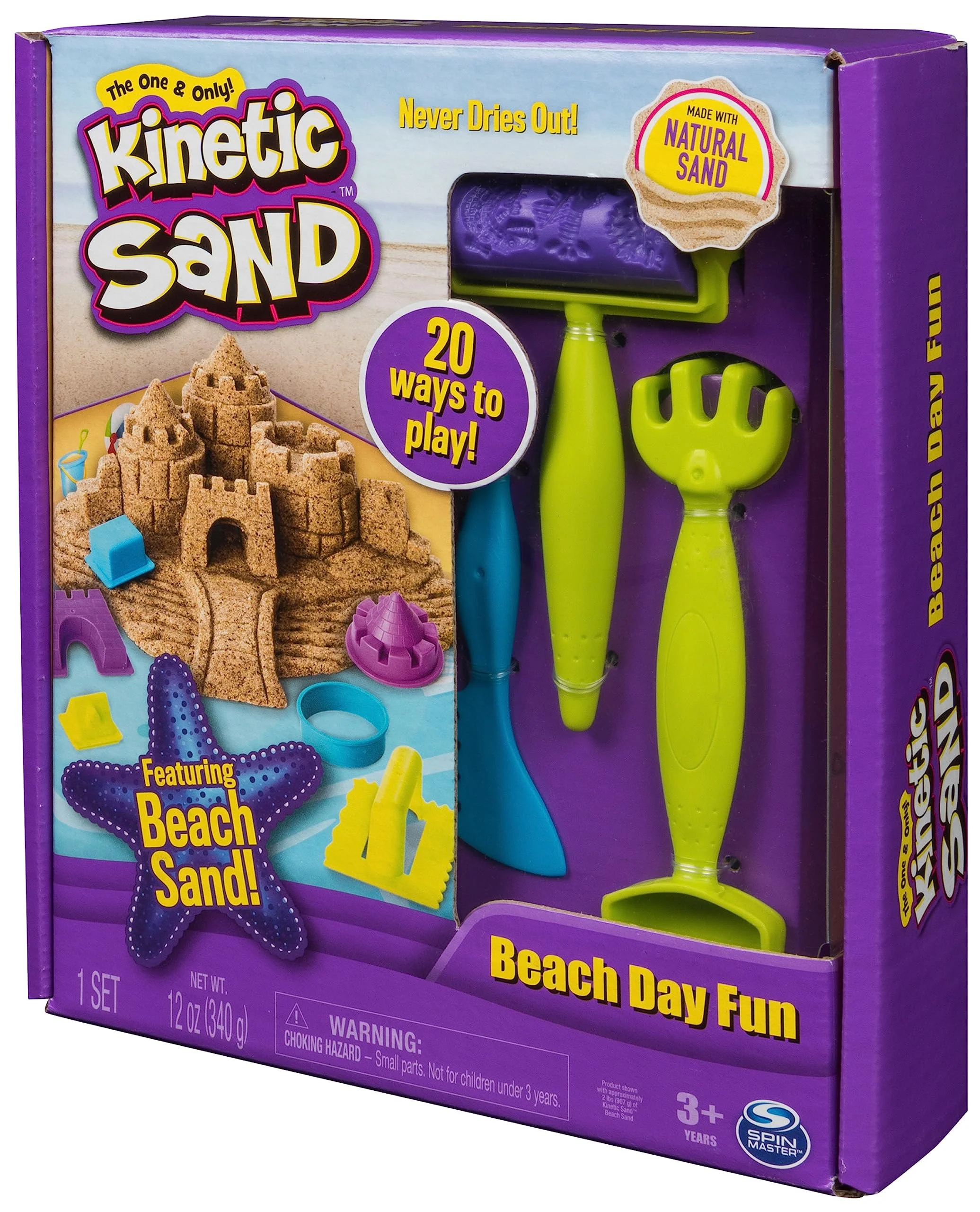 Kinetic Sand Strandspaß Set - mit 340 g magischem Sand aus Schweden und Zubehör für sauberes, kreatives Indoor-Sandspiel, für Kinder ab 3 Jahren - Image 2