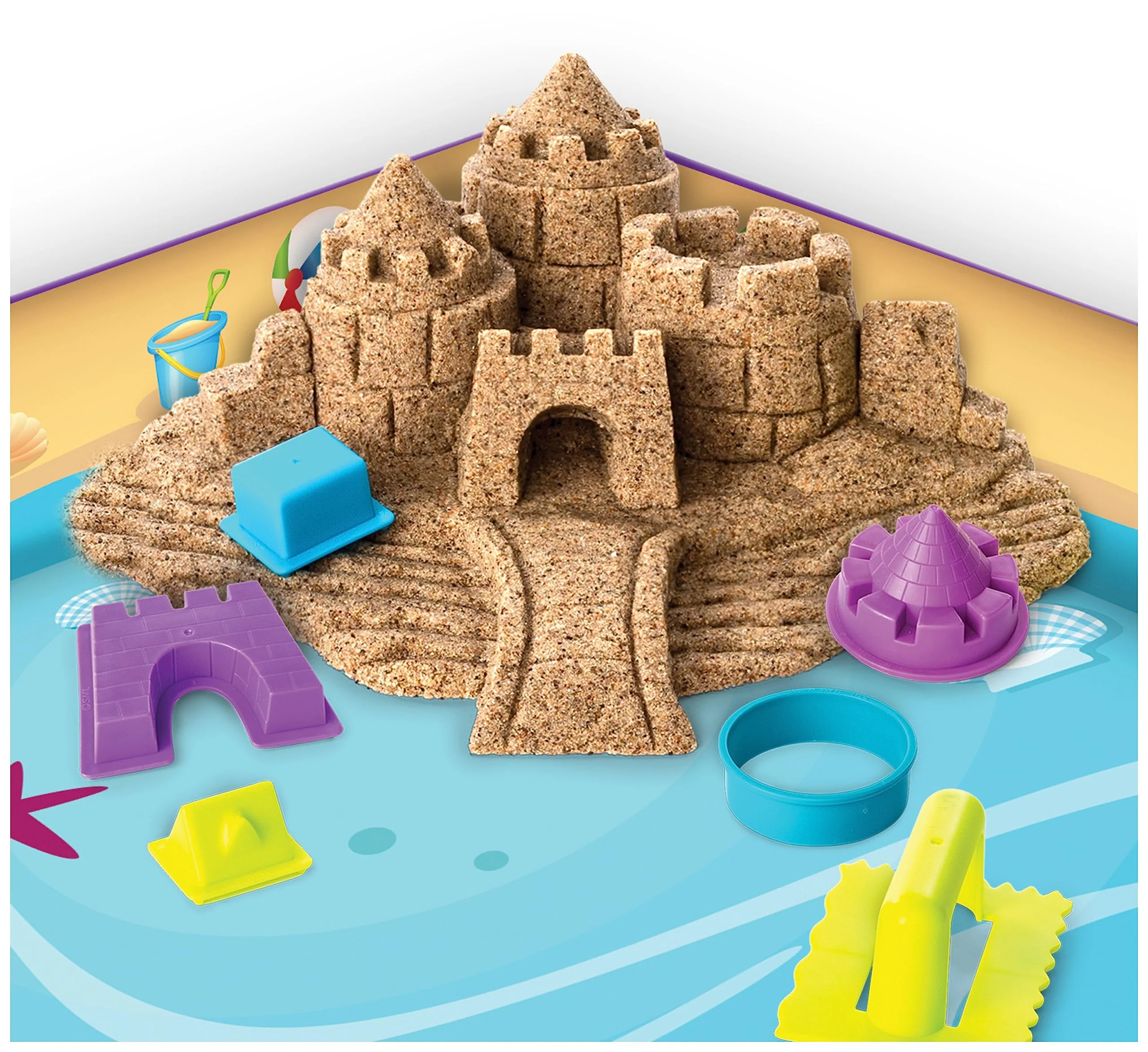 Kinetic Sand Strandspaß Set - mit 340 g magischem Sand aus Schweden und Zubehör für sauberes, kreatives Indoor-Sandspiel, für Kinder ab 3 Jahren - Image 6