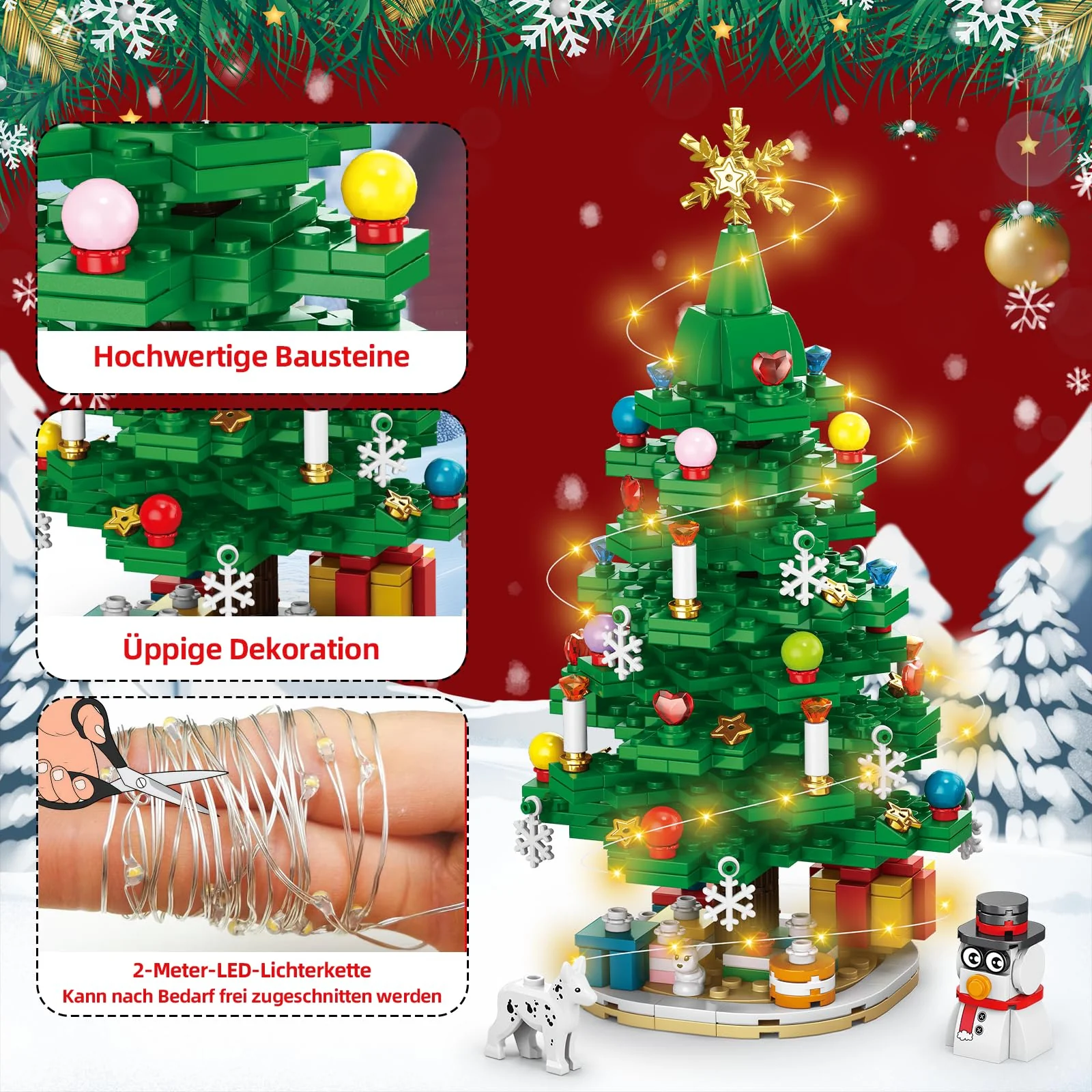 kiothdre 2025 Adventskalender Kinder, Weihnachtsbaum-Bausteine mit LED-Beleuchtung für Erwachsene, 24 Kartons Countdown Kalender, Weihnachts Geschenk für Jugendliche Jungen Mädchen Männer Frauen - Image 5