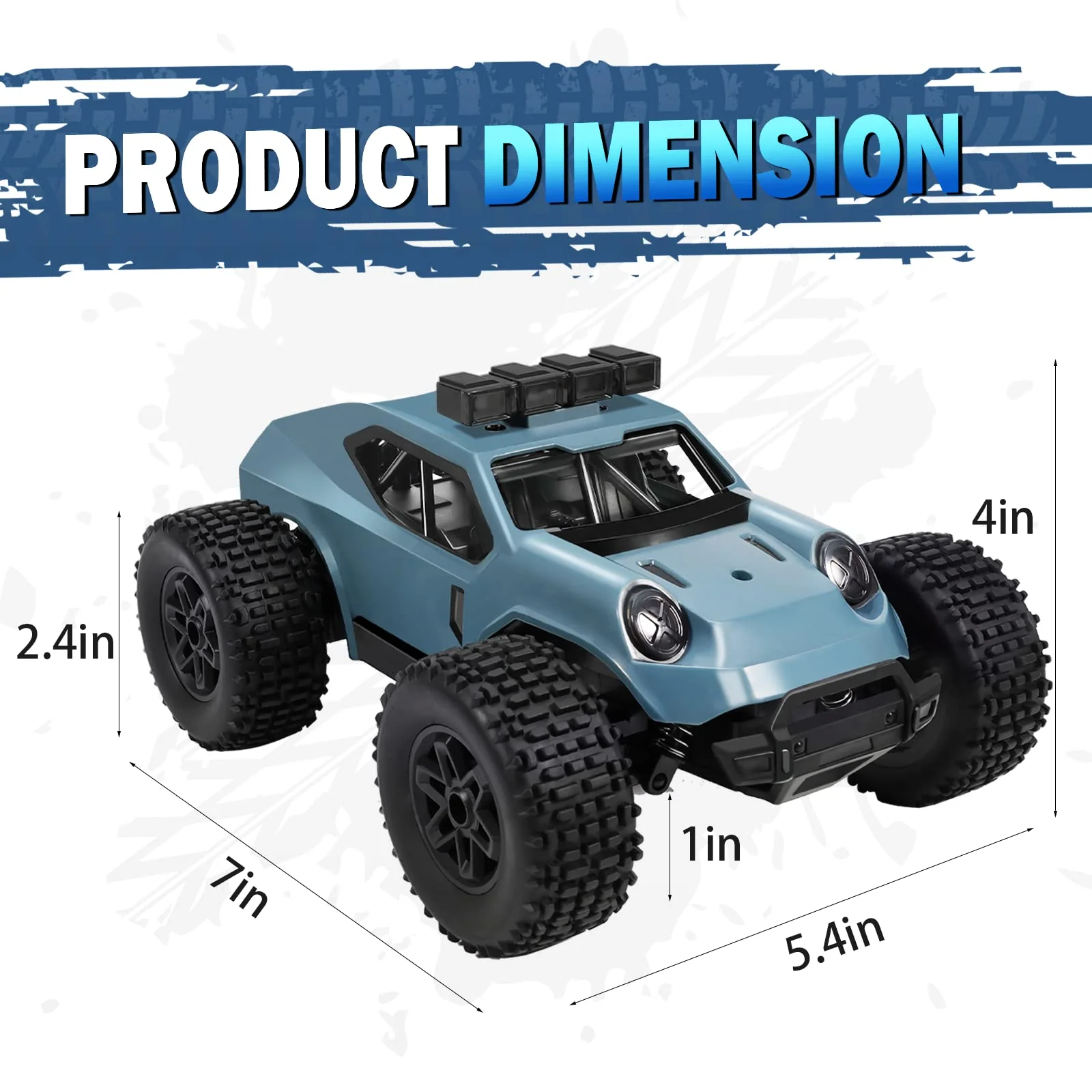 Kizeefun Ferngesteuertes Auto, 2.4Ghz 1/20 RC Auto Geländewagen 20 km/h Alle Gelände, Elektrisches Spielzeug, Offroad mit 2 AKKU 50min Spielzeit und LED Scheinwerfer, Geschenk für Kinder - Image 6