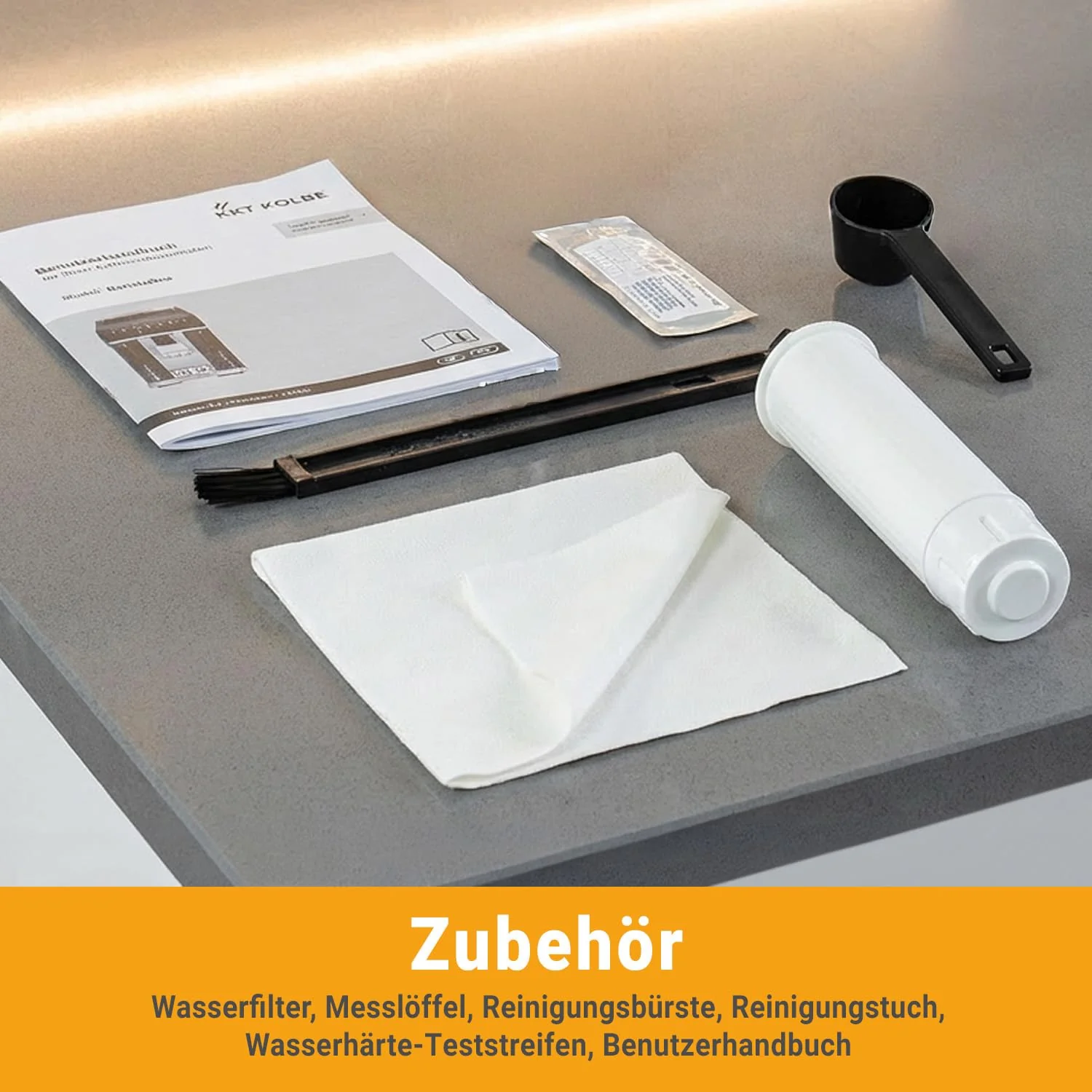 KKT KOLBE Kaffeevollautomat mit Milchschaumdüse, ColdBrew und Zubehör, 2 Tassen Funktion, 15 Bar, 7-stufiges Mahlwerk, Touchscreen, Automatische Reinigung, 4 Getränke, Schwarz Silber, Barista Pure - Image 2