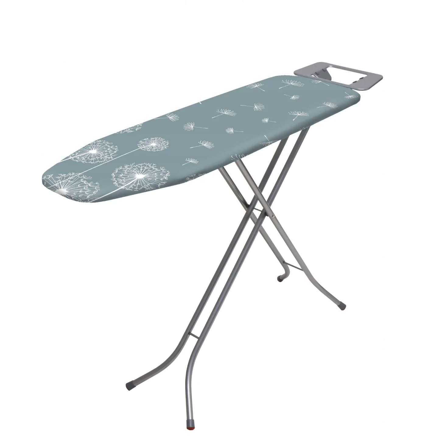 Klappbares Bügelbrett, 114x34cm Dampfbügelbrett mit Metallnetz, Bügeltisch mit 5mm Schaumstoffunterlage und Bügeleisenablage, Bügelbrett mit Antirutschfüßen + Bügeleisenreinigungsstick
