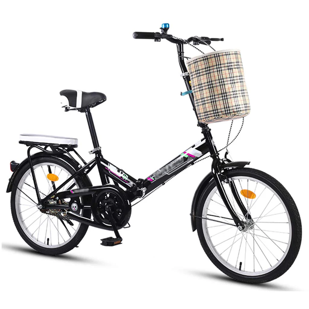 Klapprad mit Halterung, Mini-tragbares Fahrrad Ultraleichtes Stadtfahrrad für Erwachsene Kleines Studentenfahrrad für Damen Cruiser-Fahrrad, 16 Zoll / 20 Zoll