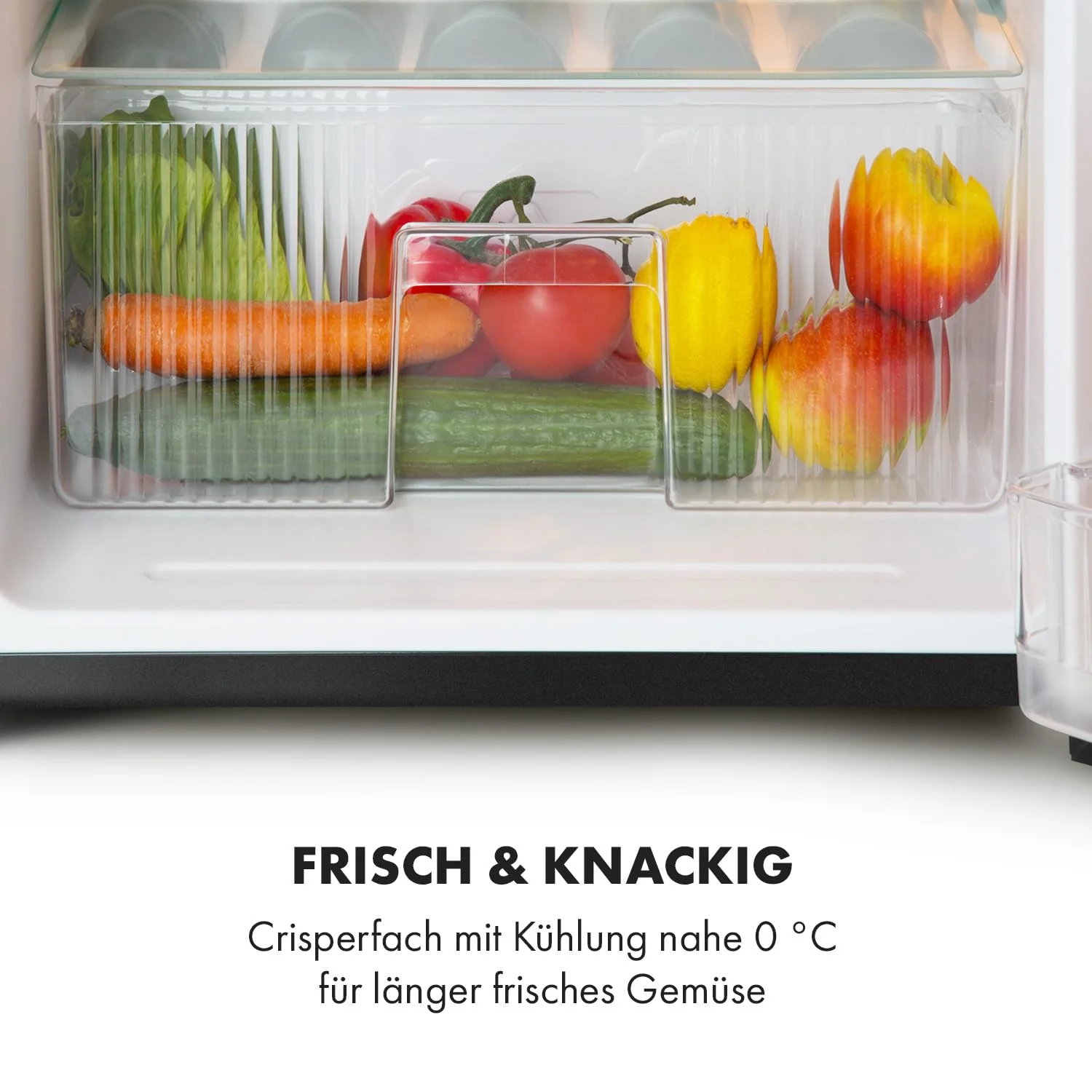 Klarstein Big Daddy - Kühlschrank mit Gefrierfach, Kühl Gefrierkombination, fridge leise, LED, 87-Liter: Kühlschrank mit 61-L und Gefrierschrank 26 L, schwarz - Image 5