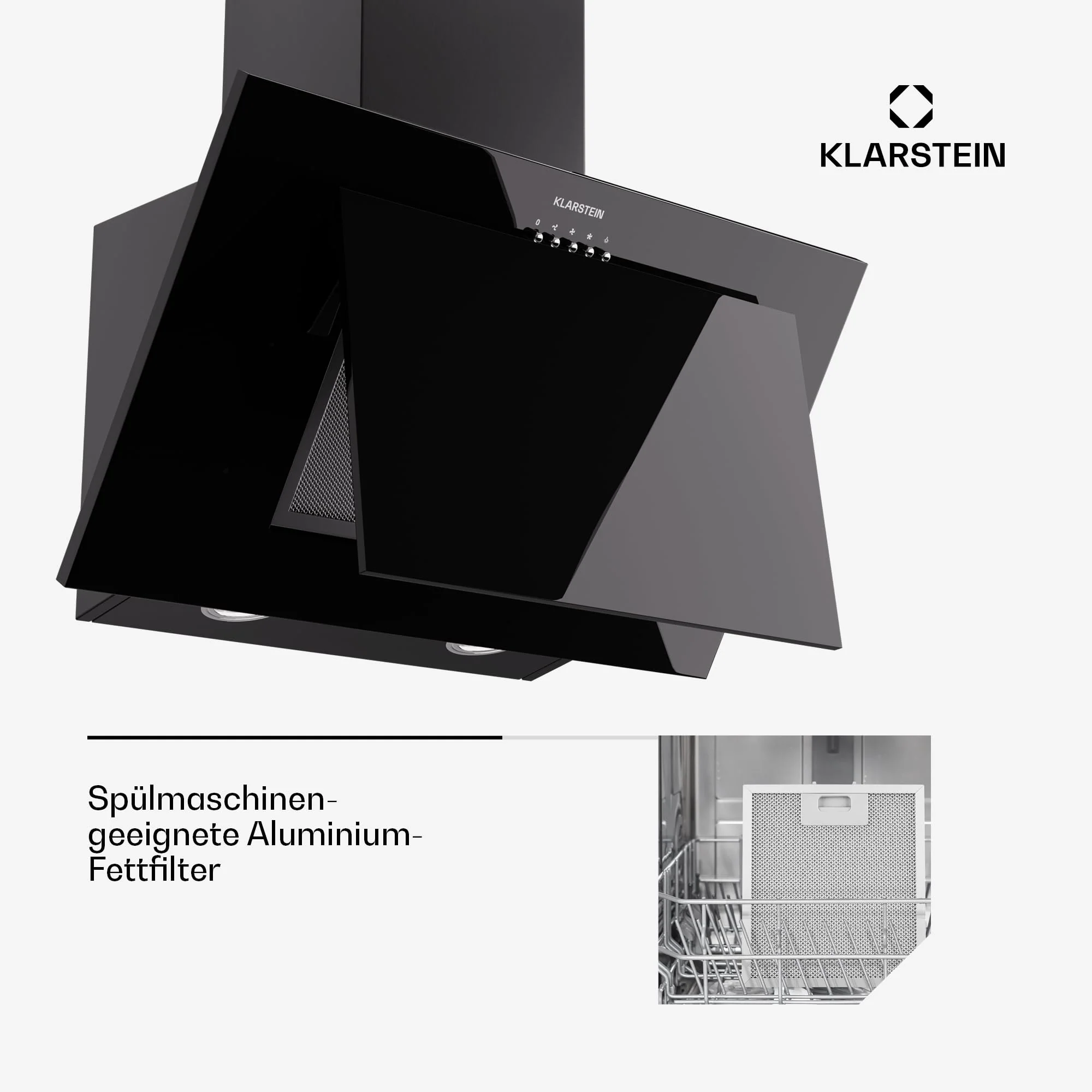 Klarstein Dunstabzugshaube 60cm, Abluft/Umluft Dunstabzugshaube mit Spülmaschinenfestem Filter, Energieeffizienz A++, LED-Beleuchtung, Leise Abzugshaube mit 305m³/h Luftstrom, Effiziente Wandhauben - Image 4