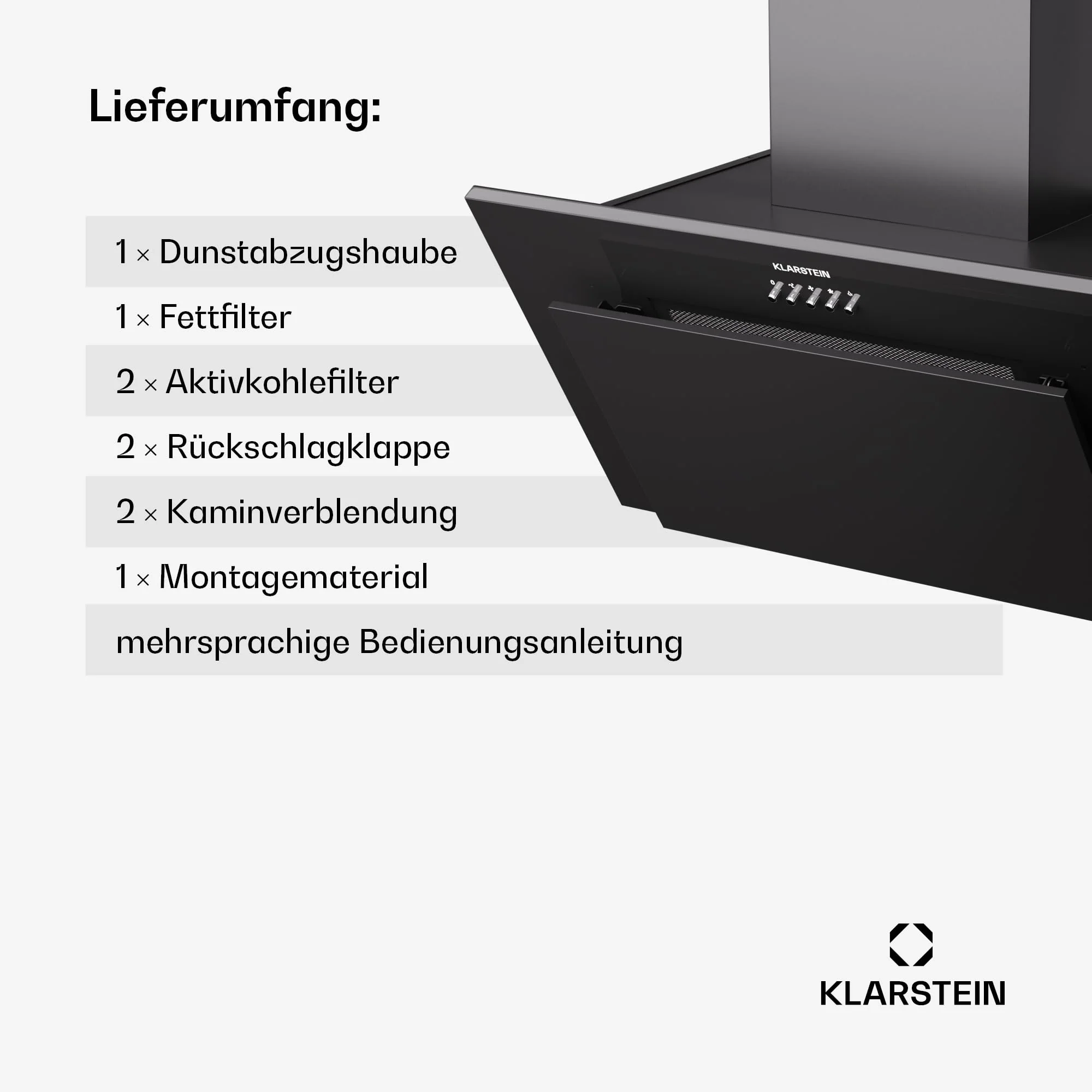 Klarstein Dunstabzugshaube 60cm, Abluft/Umluft Dunstabzugshaube mit Spülmaschinenfestem Filter, Energieeffizienz A++, LED-Beleuchtung, Leise Abzugshaube mit 305m³/h Luftstrom, Effiziente Wandhauben - Image 7